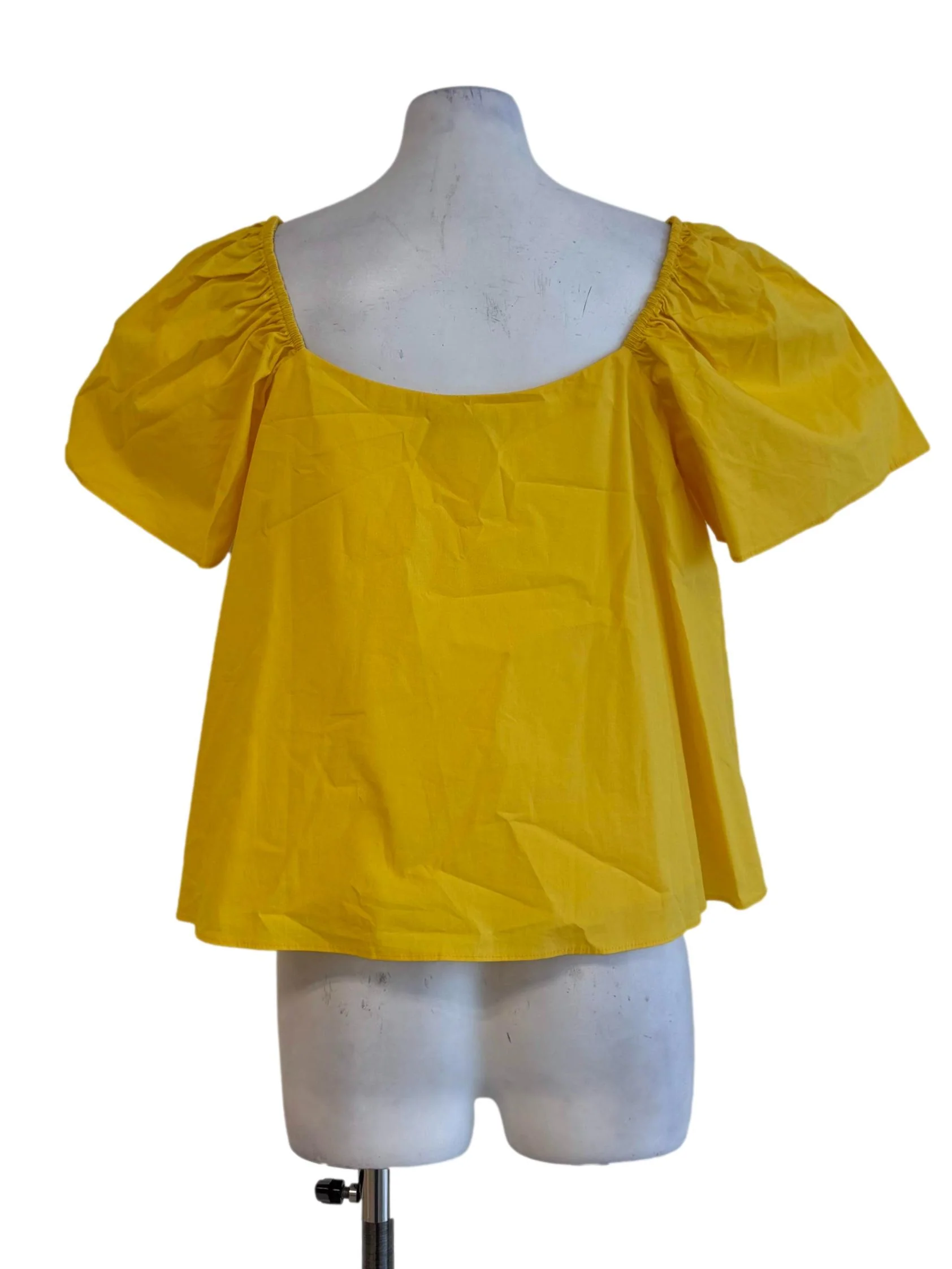 Festive Yellow Deep Round Neck Top - Image 2
