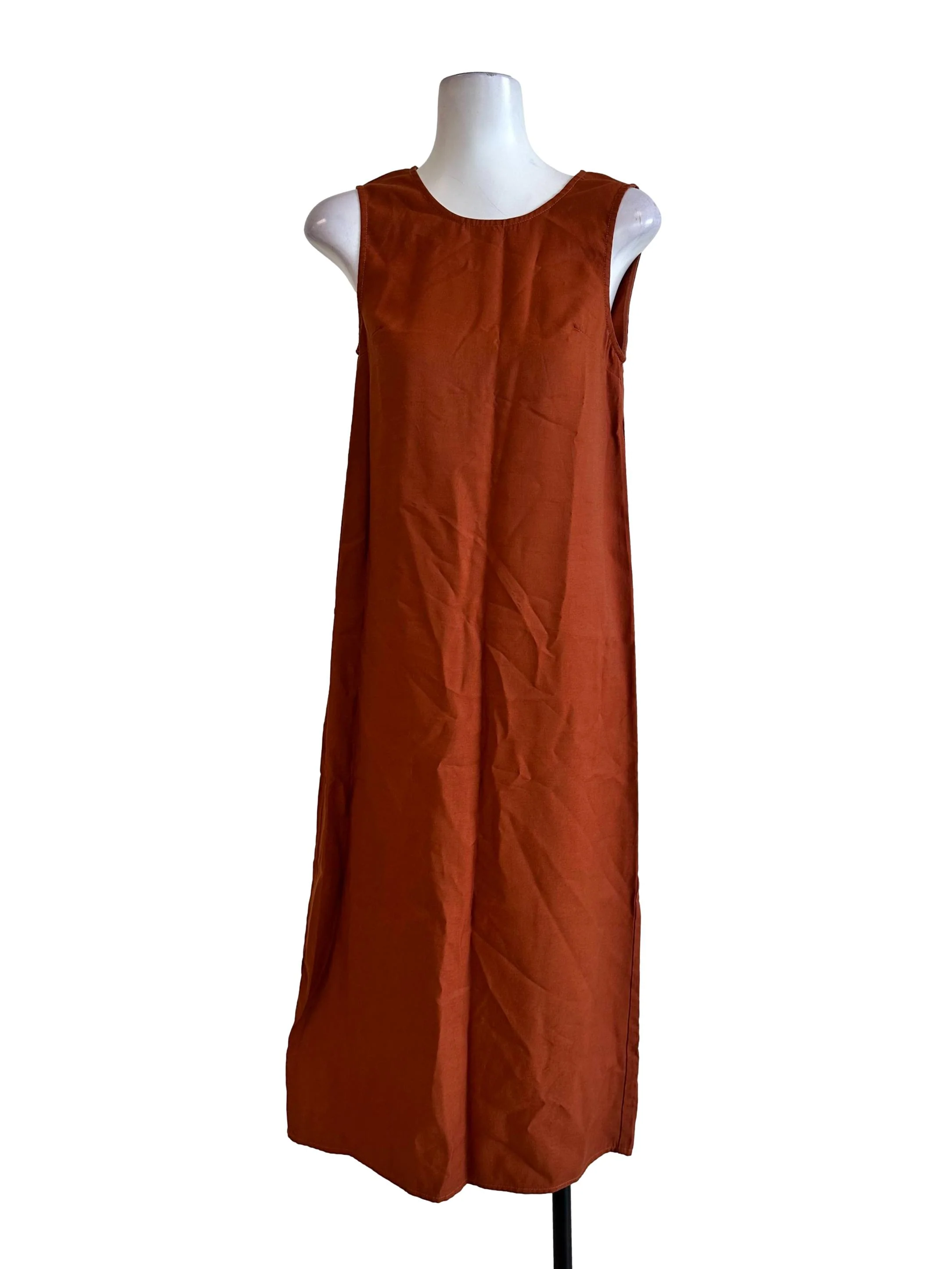 Fire Orange Sleeveless Shift Dress