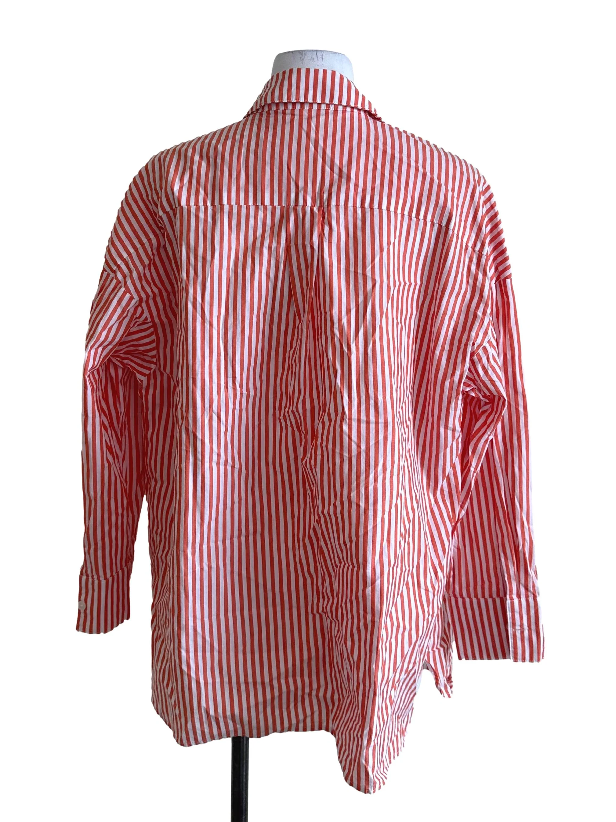 Fire Orange Stripe Pattern Collar Top TCL - Image 2