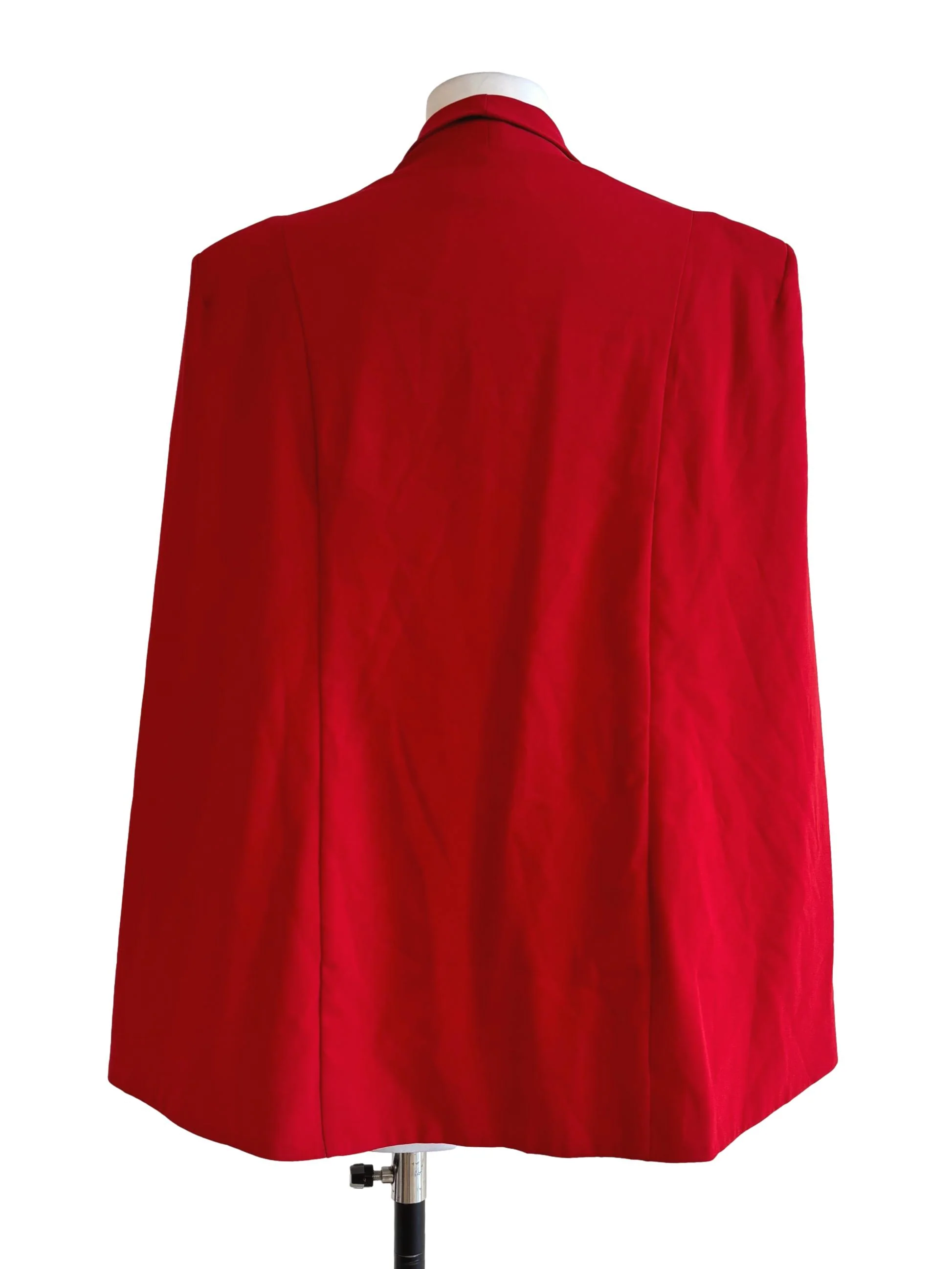 Fire Red Buttonless Cape Blazer LB - Image 2