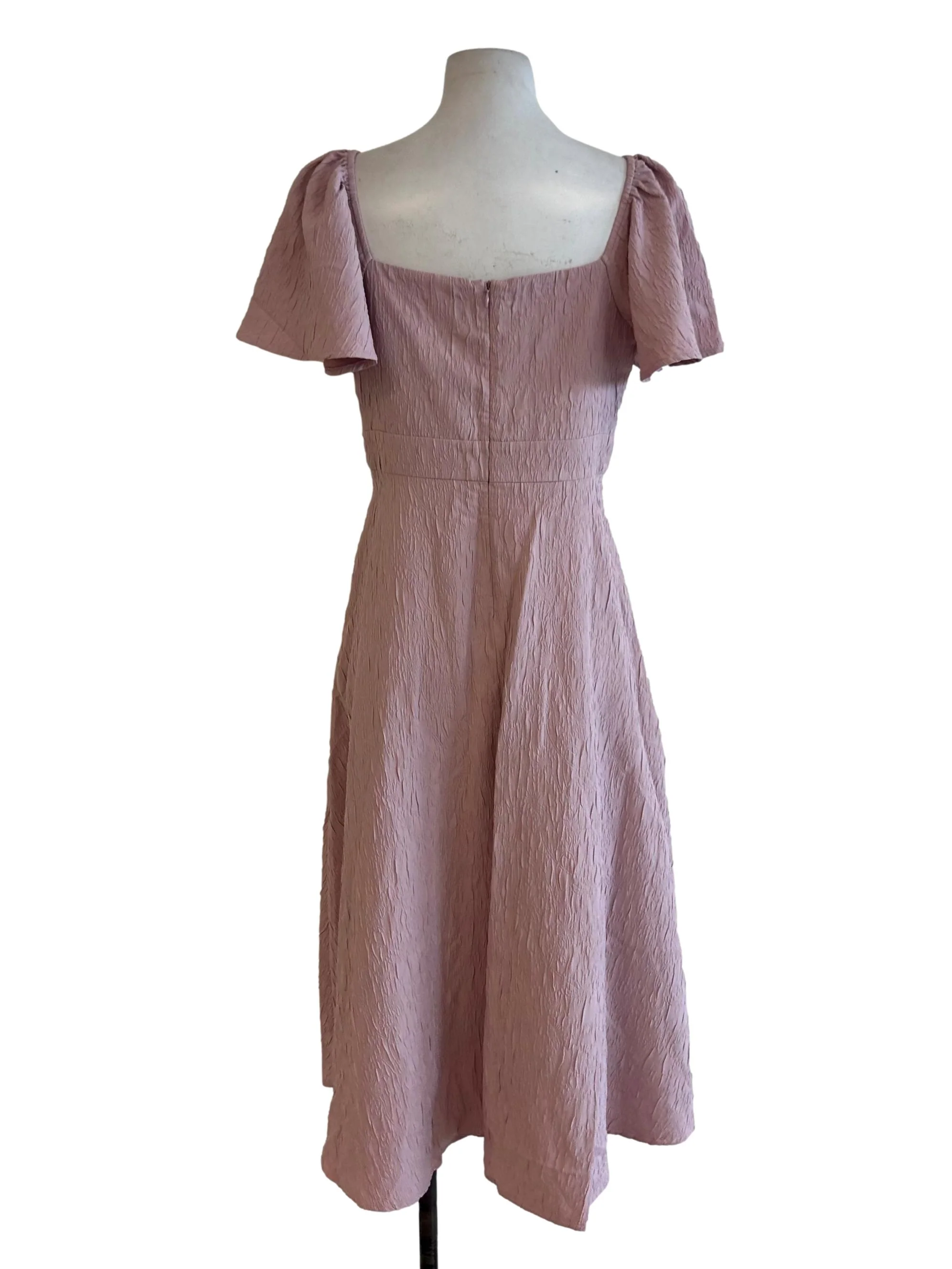 Flamingo Pink Textured Dress - Image 2