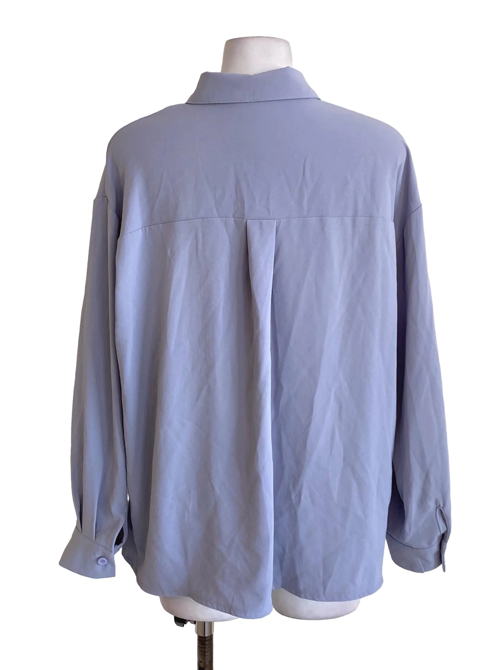 Flint Blue Wing Collared Buttoned Down Shirt Blouse - Image 2
