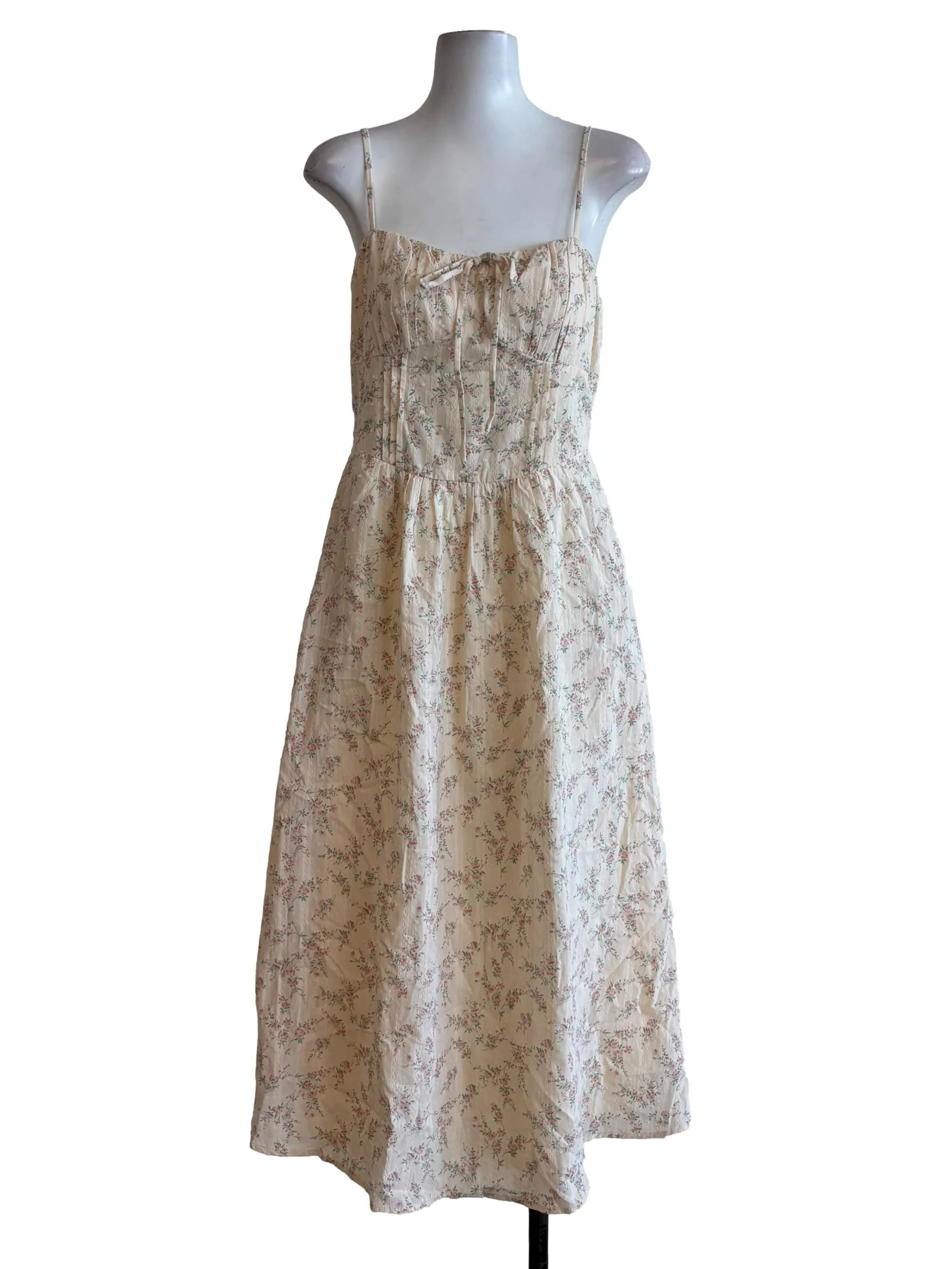 Floral Blonde Spaghetti Strap Cotton Dress