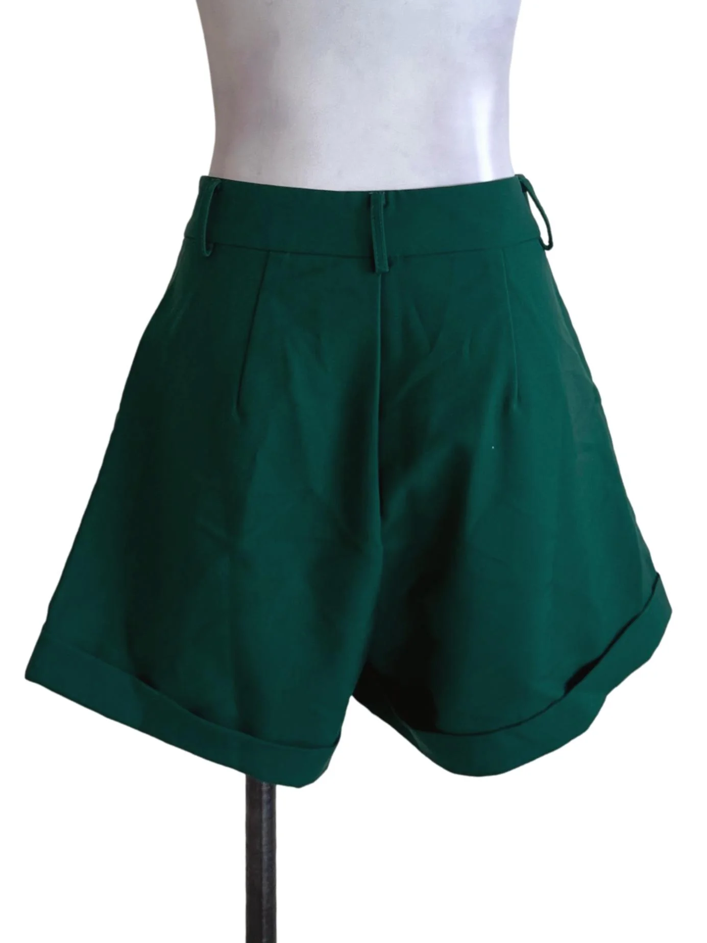 Forest Green Plain Shorts YHF - Image 2