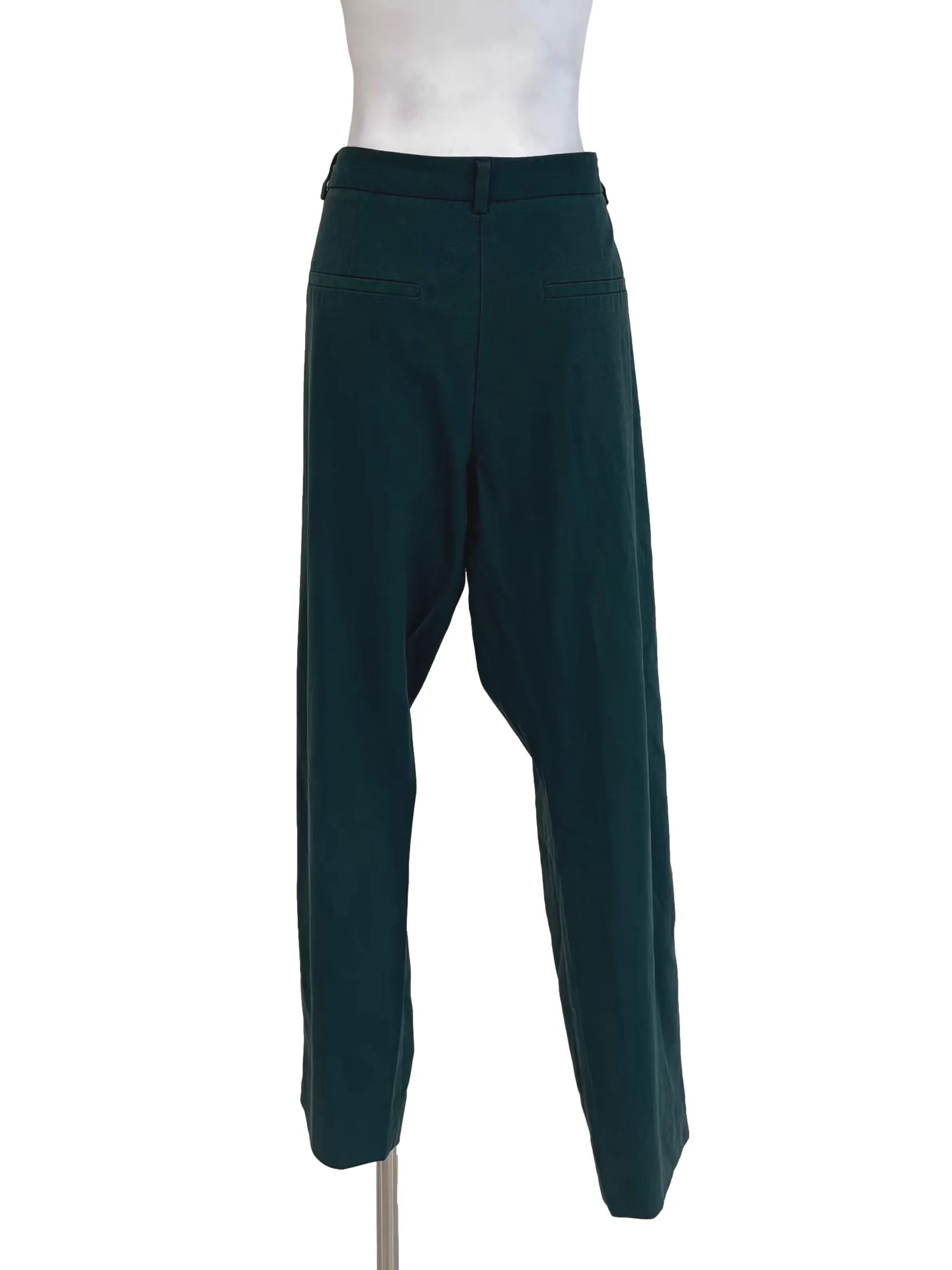 Forest Green Slim Fit Twill Pants - Image 2