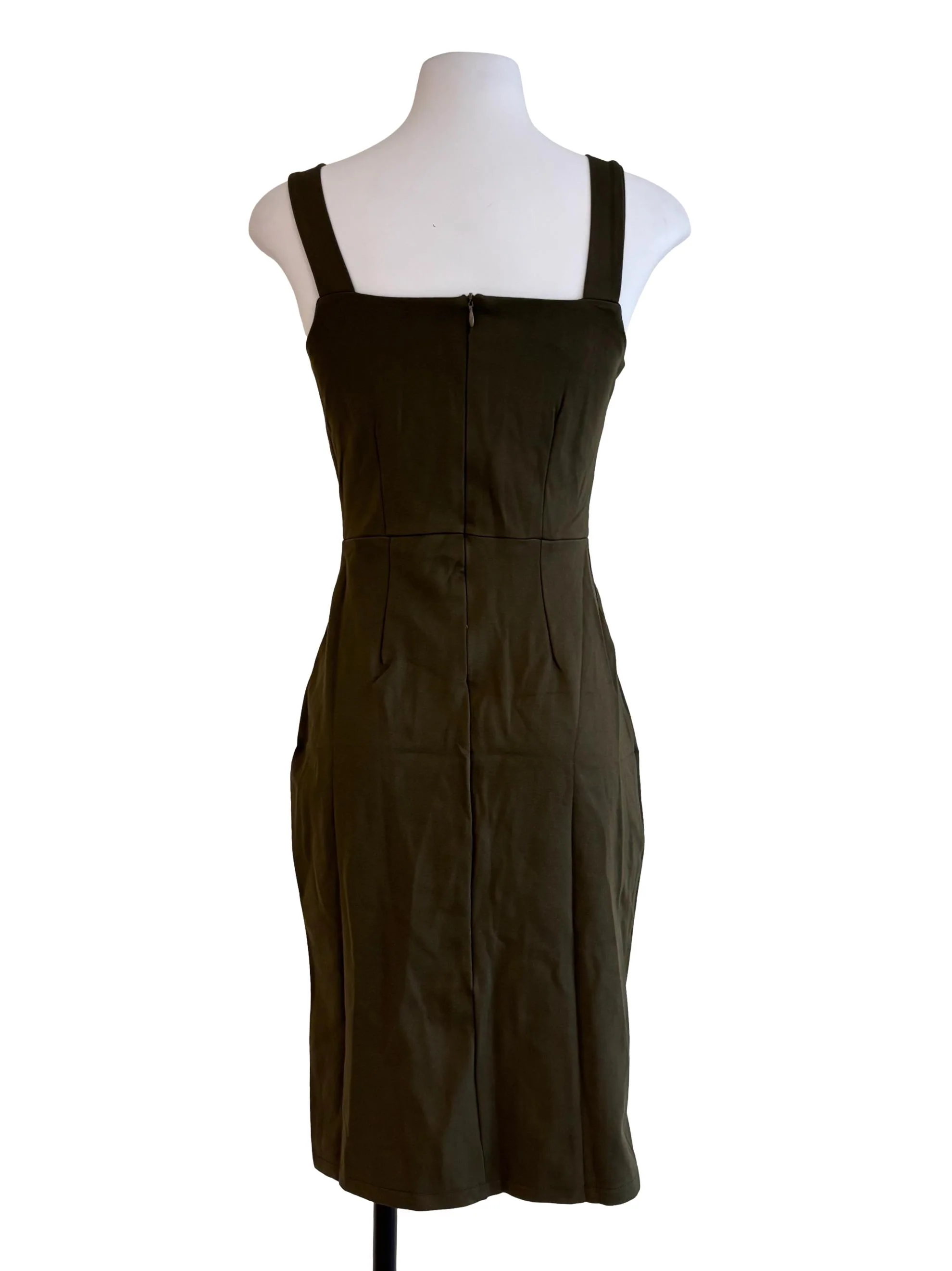 Forest Green Square Neck Dress - Image 2