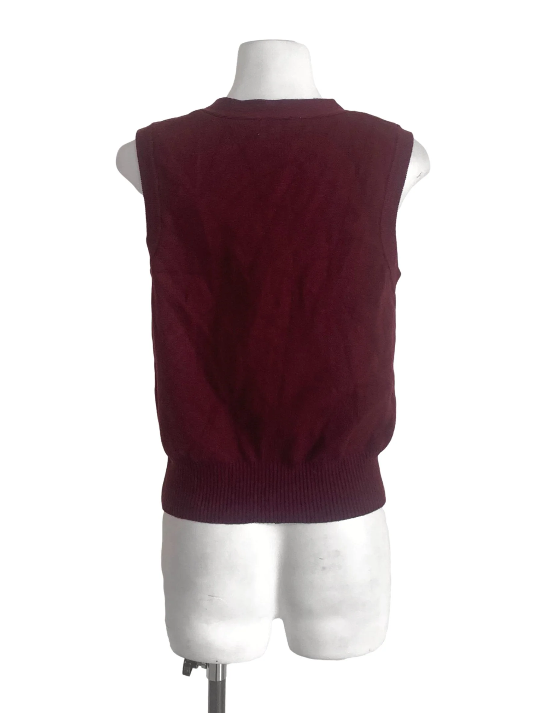 Garnet Red Deep V Neck Top - Image 2