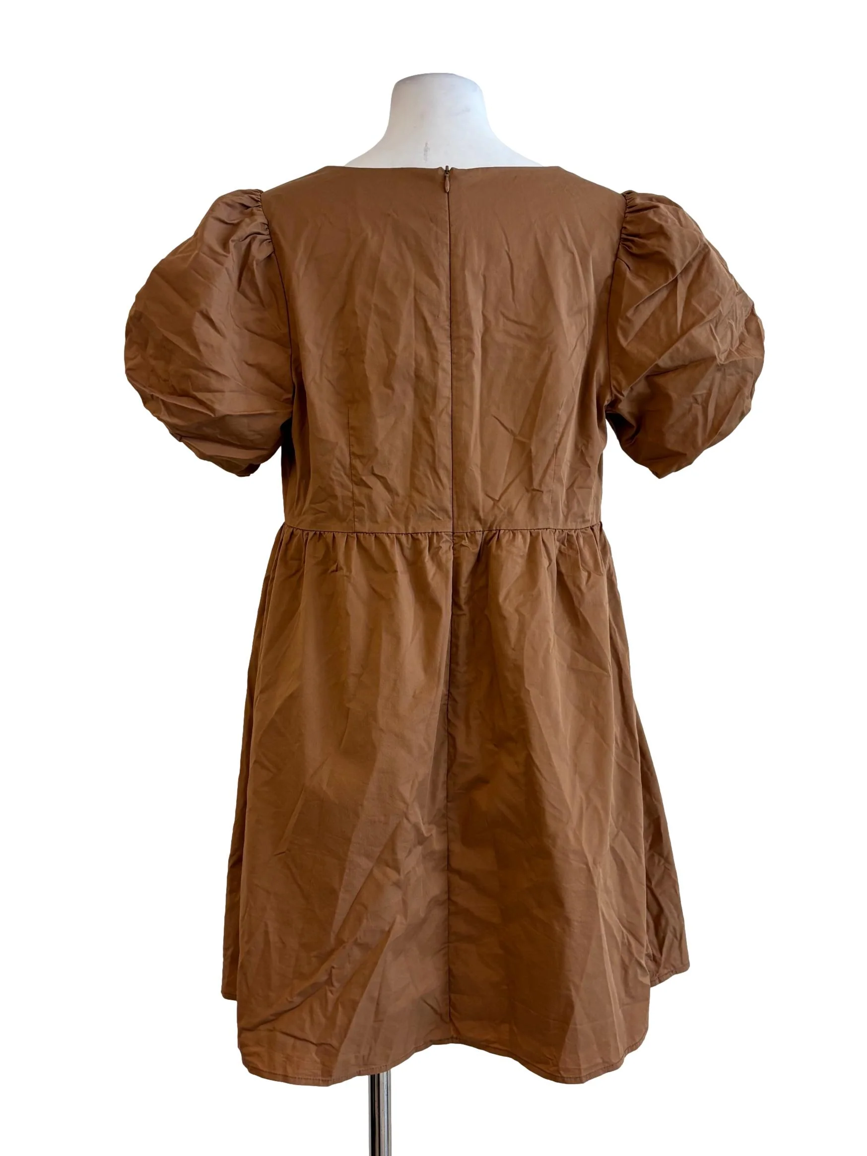 Ginger Puff Sleeve Cotton Dress - Image 2