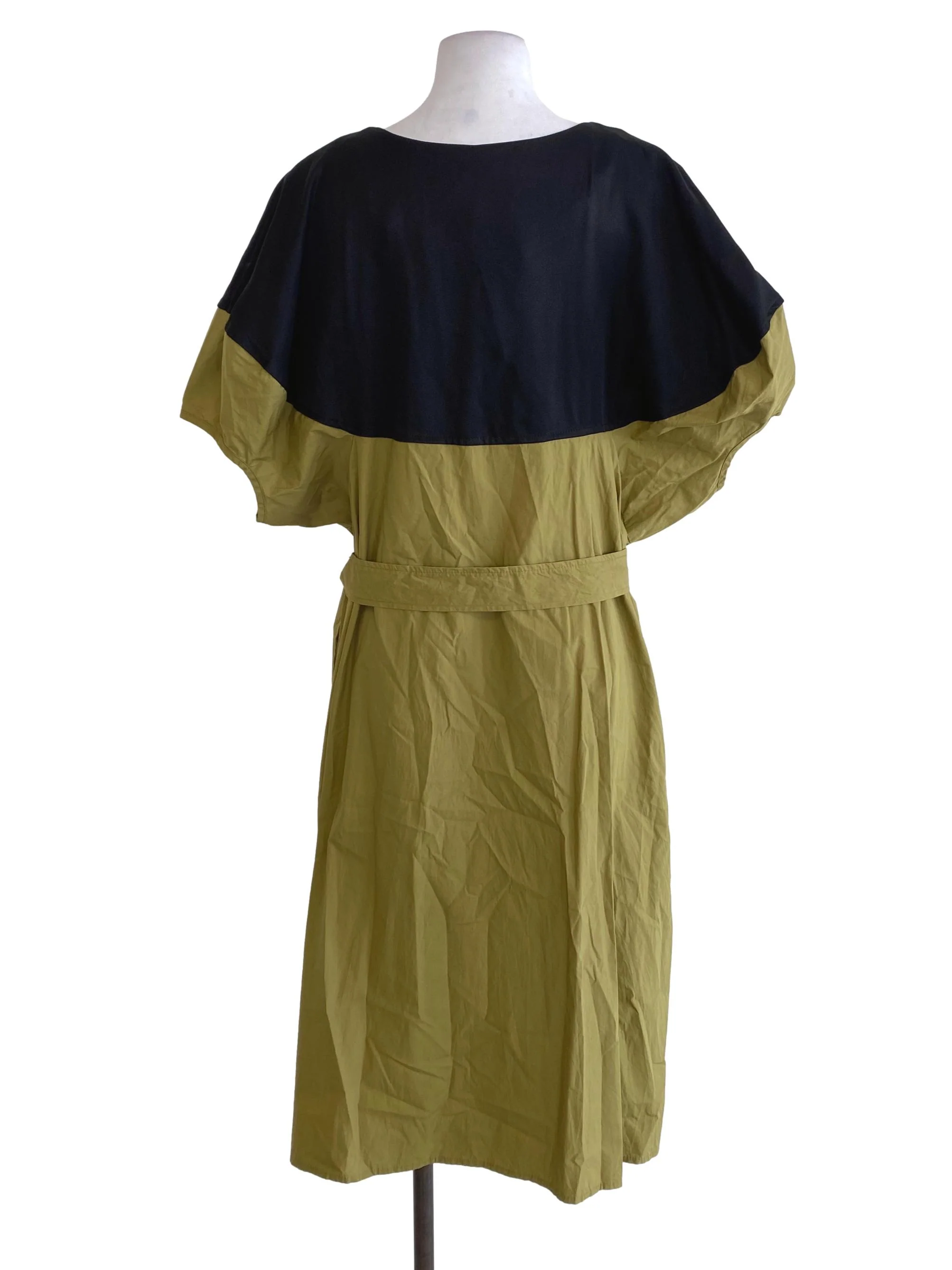 Green Black Bust Button Down Dress - Image 2