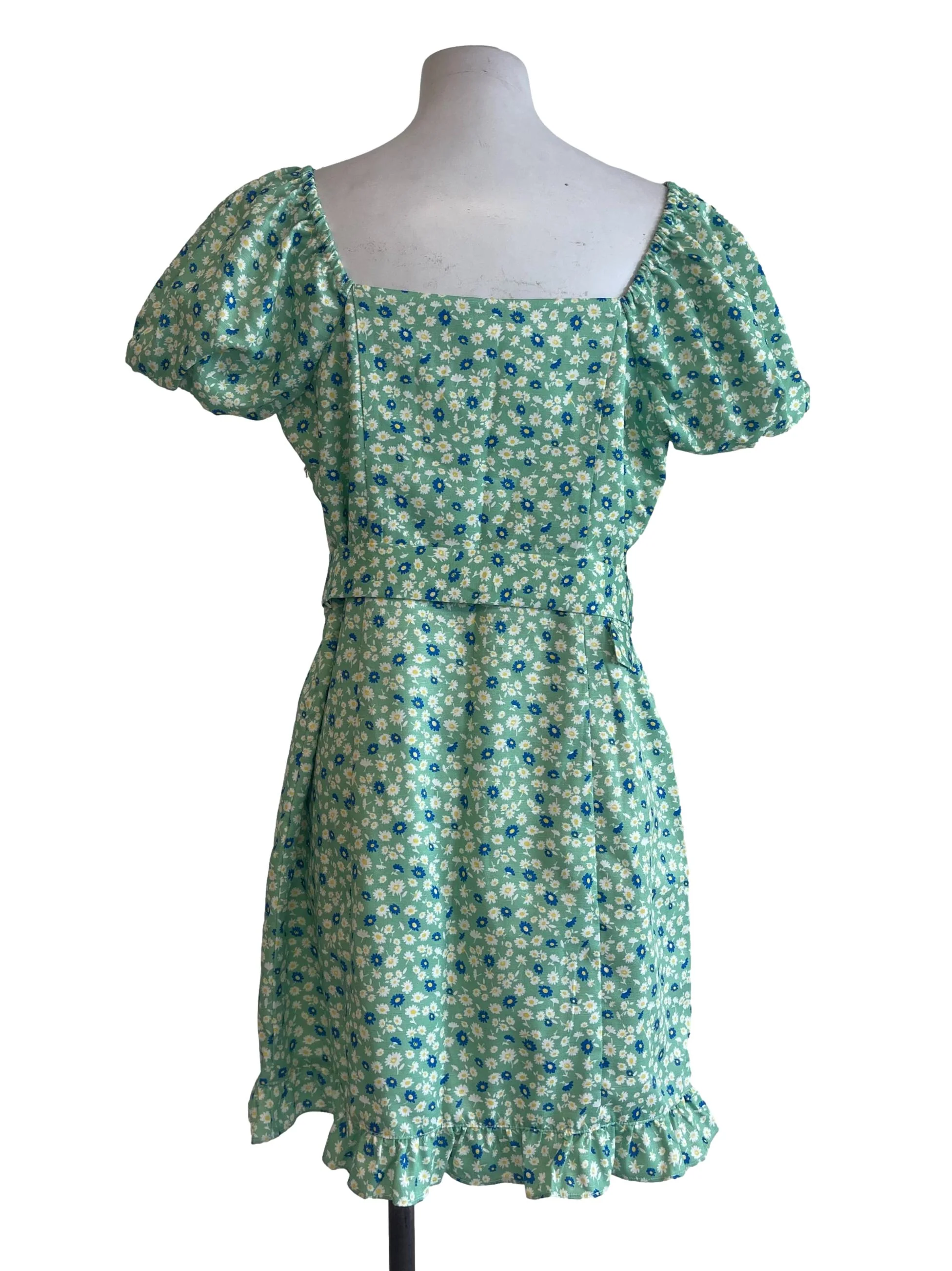 Green Cute Floral Dress - Image 2