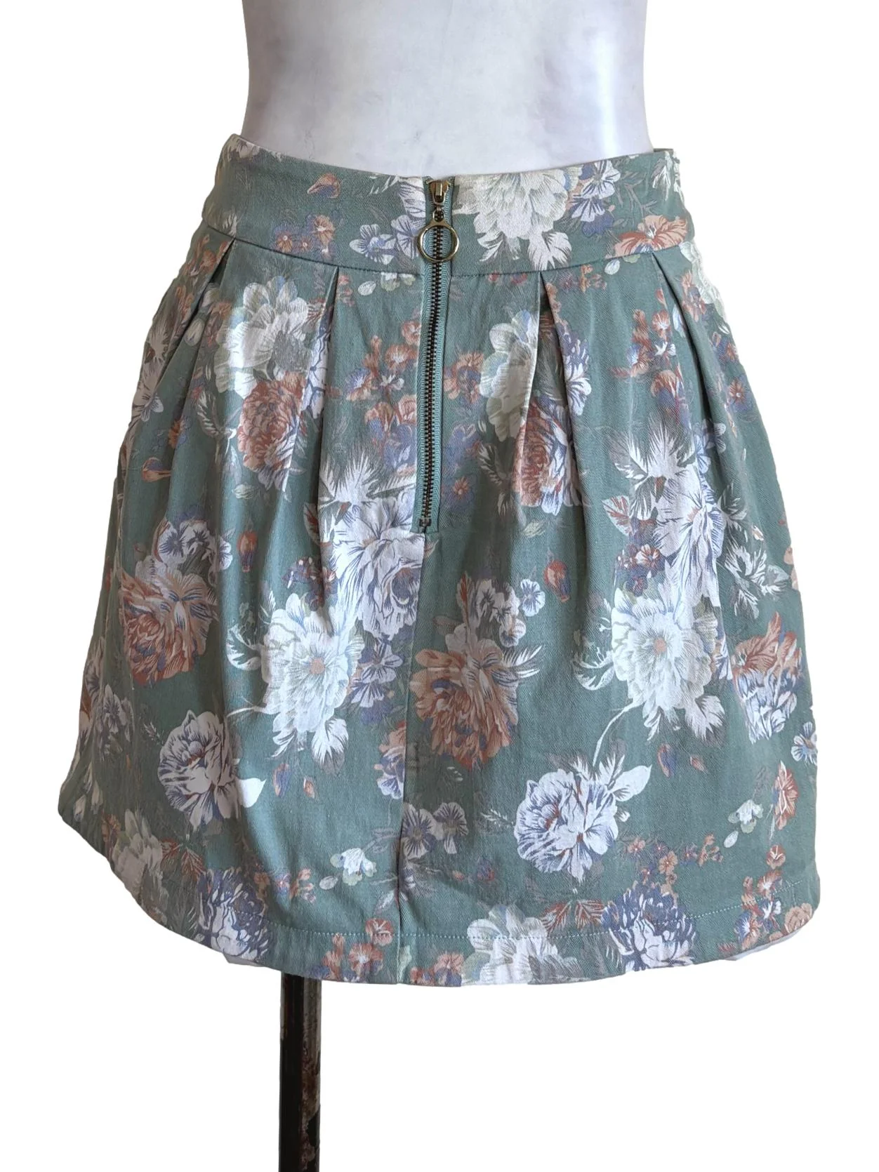 Green Floral Box Pleated Skirt LB - Image 2