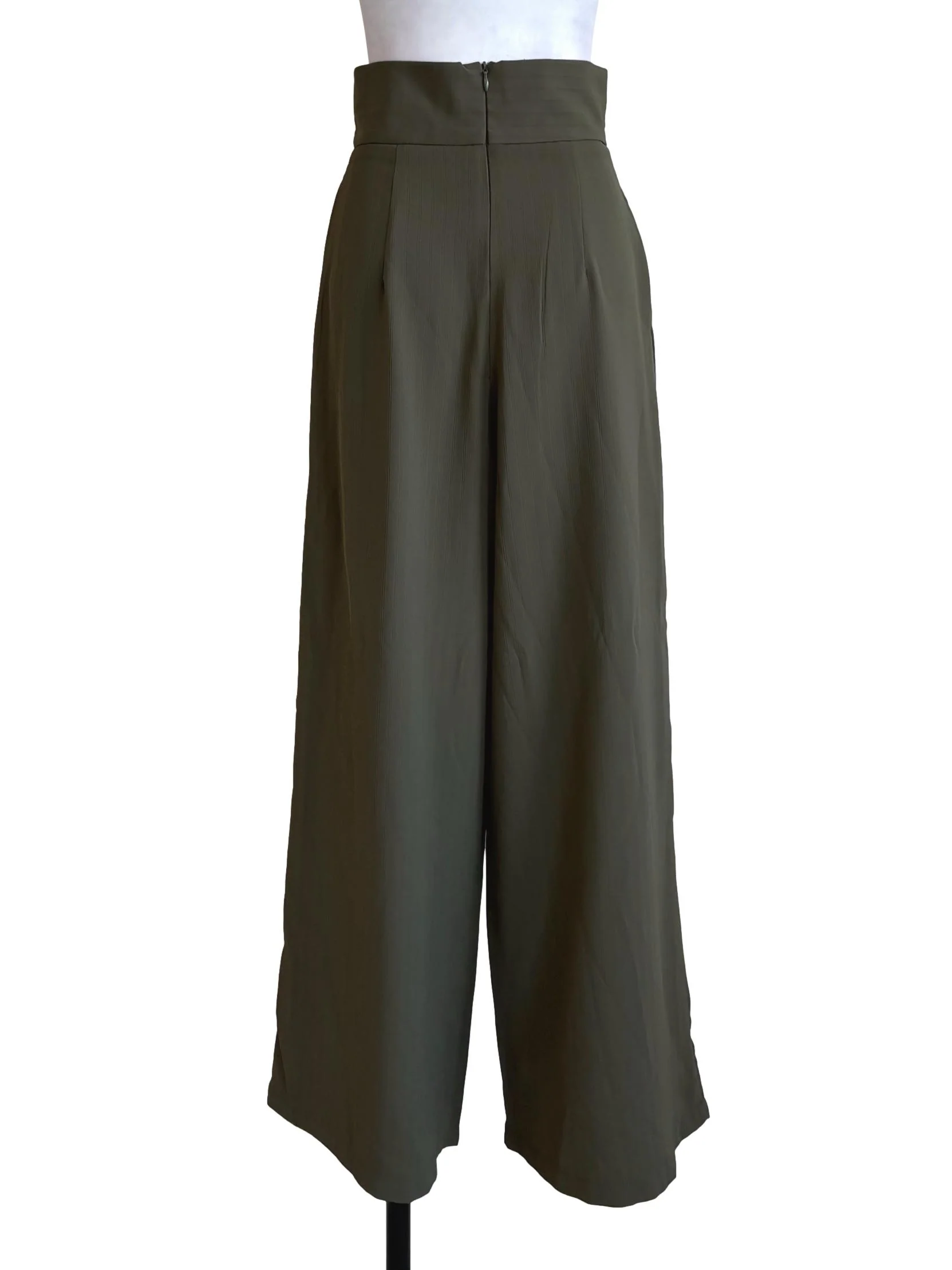Green Striped Pattern High Waisted Palazzo - Image 2