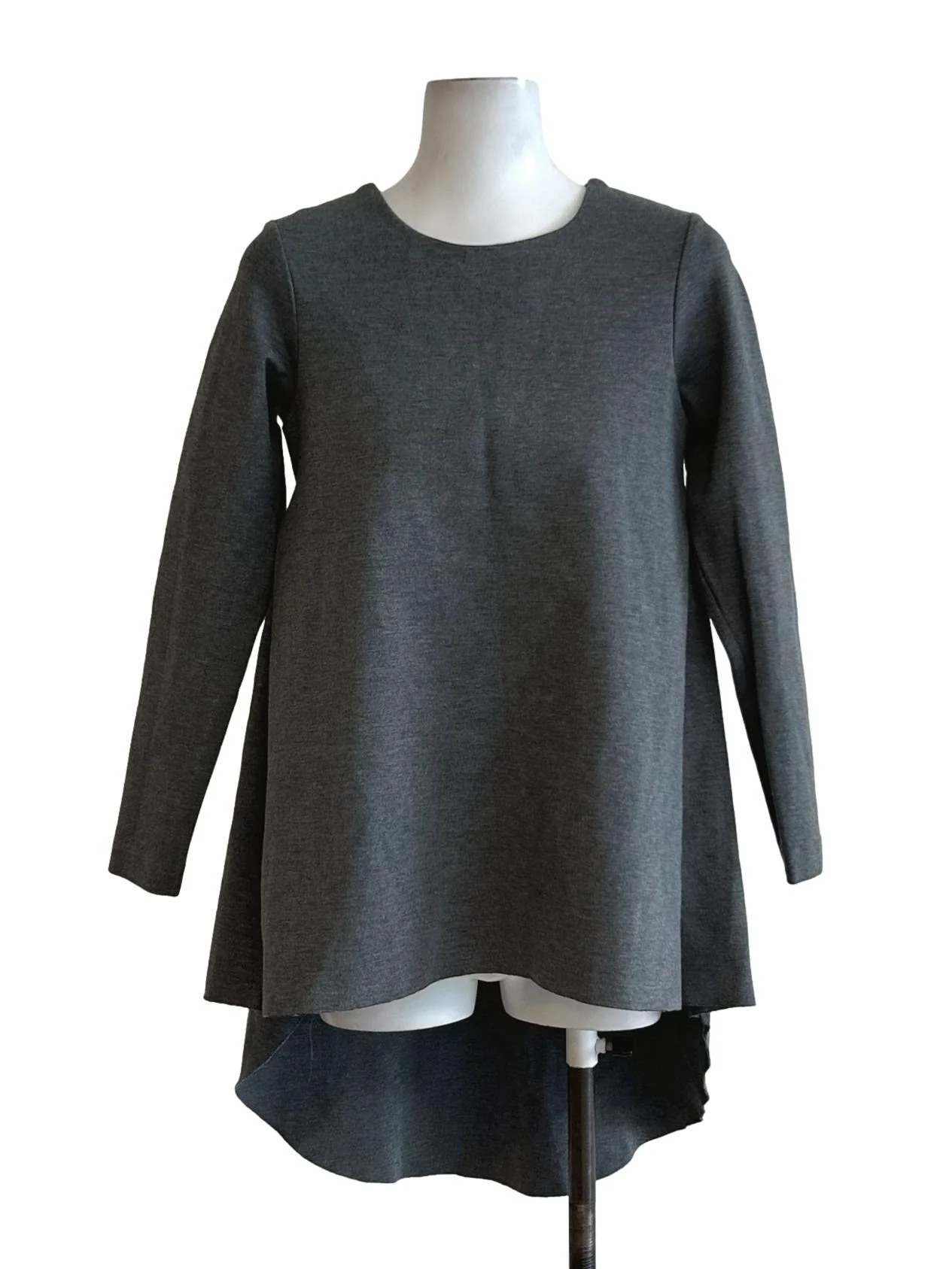Grey Asymmetrical Longline Top
