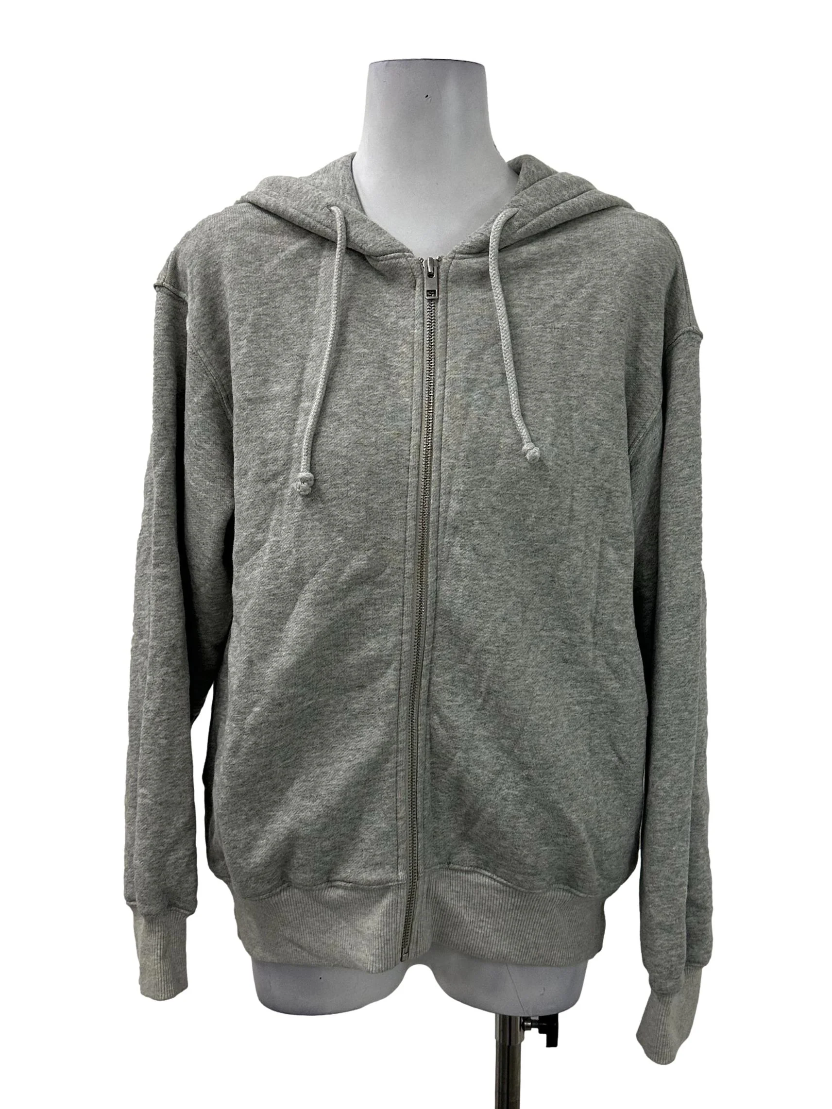 Grey Hooded Zipper Jacket