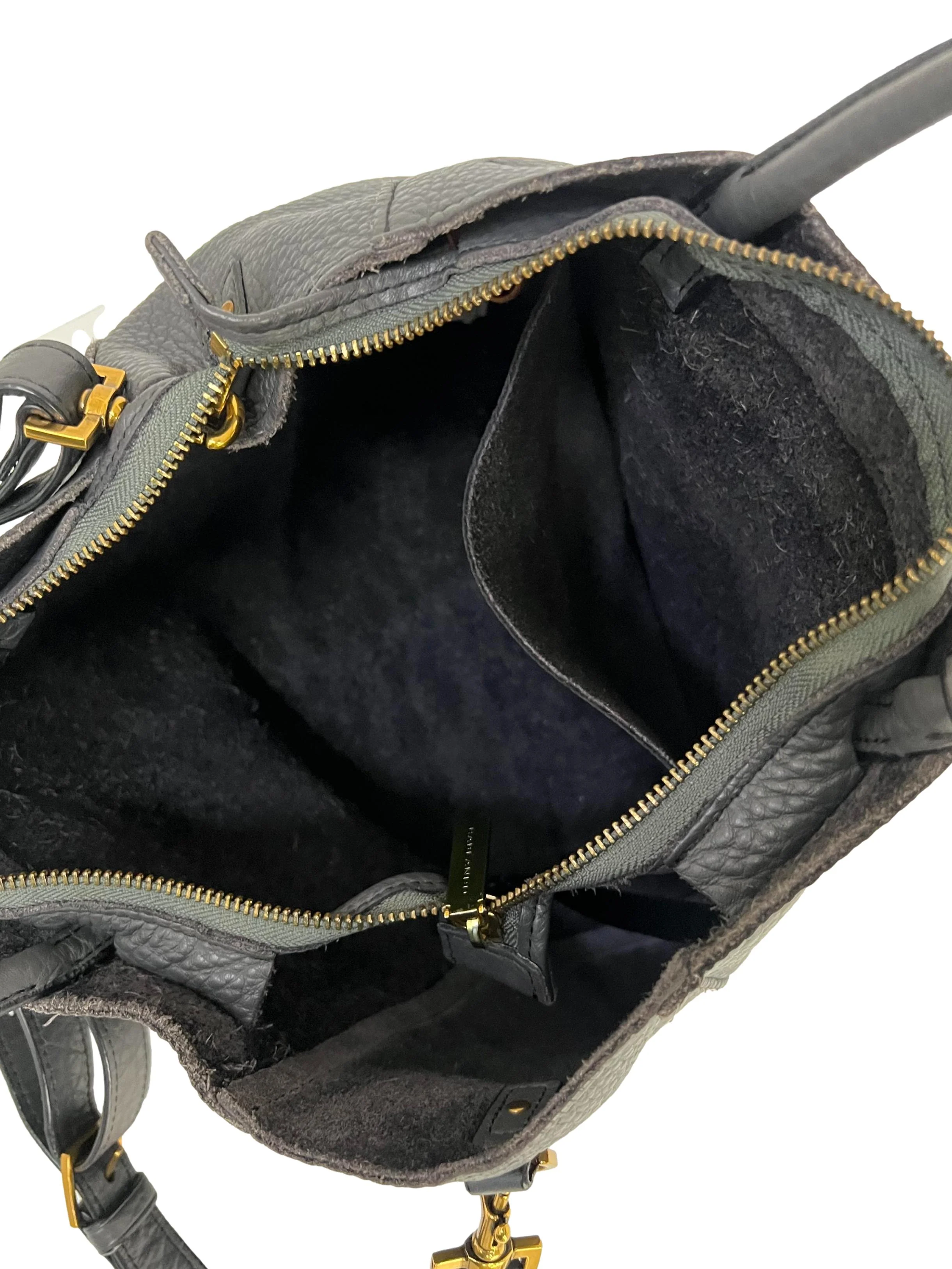 Grey Leather Handbag - Image 3