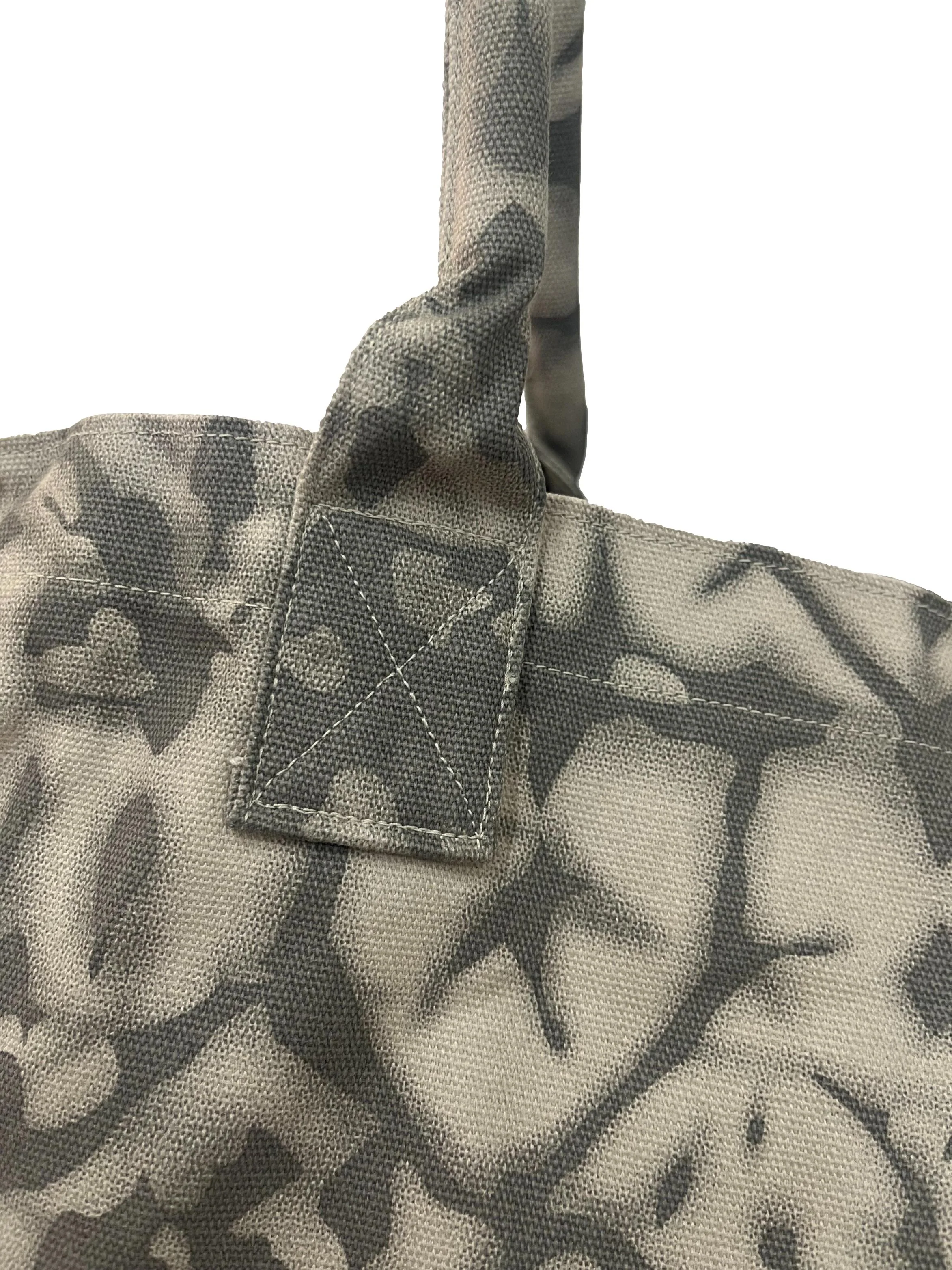 Grey Print Large Tote Bag - Image 5
