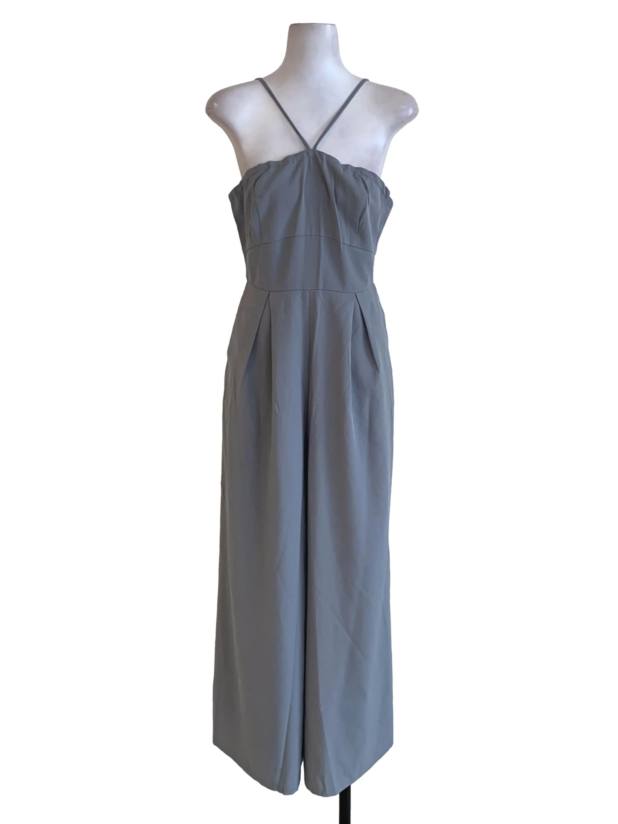 Grey Spaghetti Strap Jumpsuit