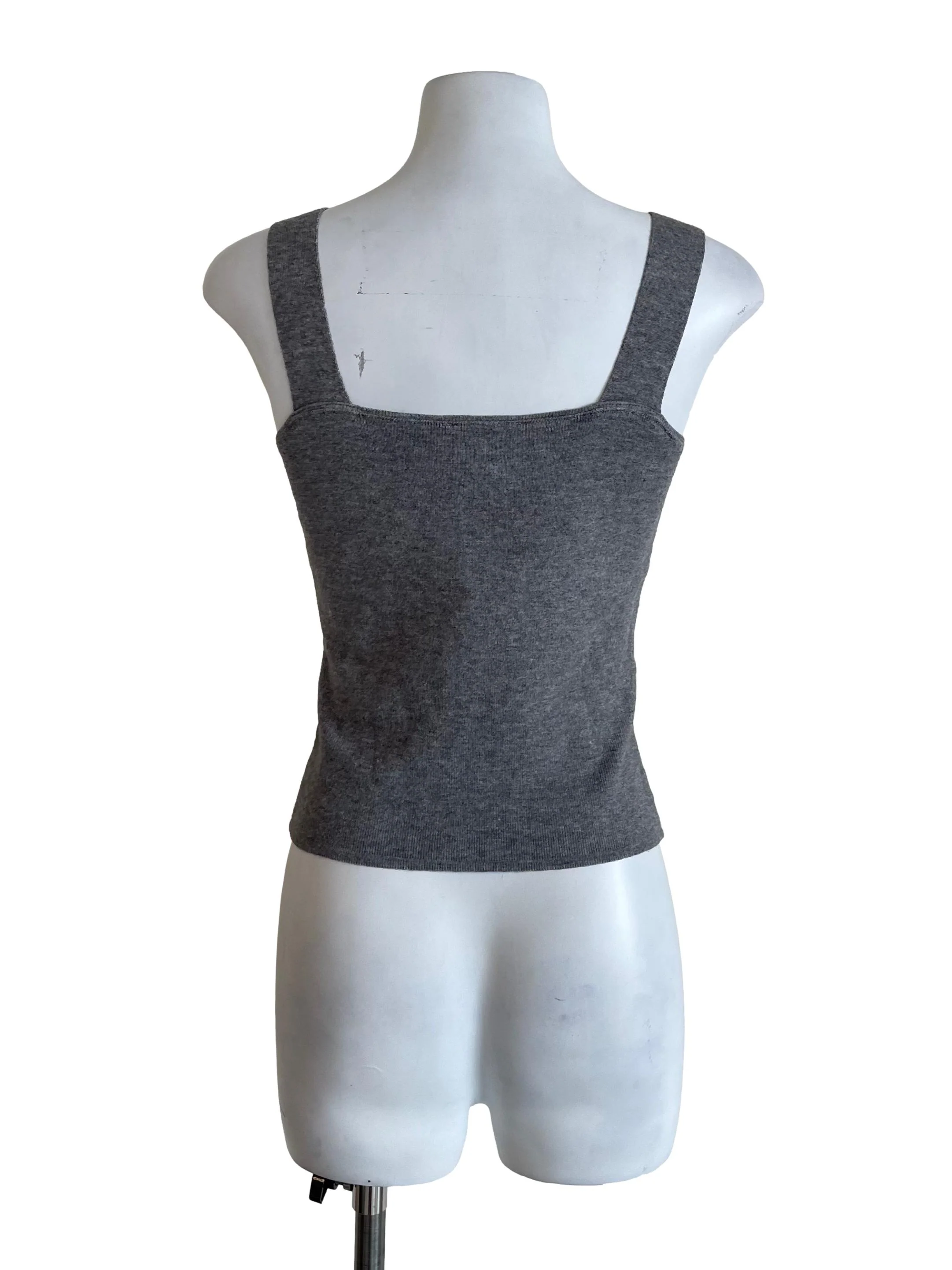 Grey Thick Straps Knit Top - Image 2