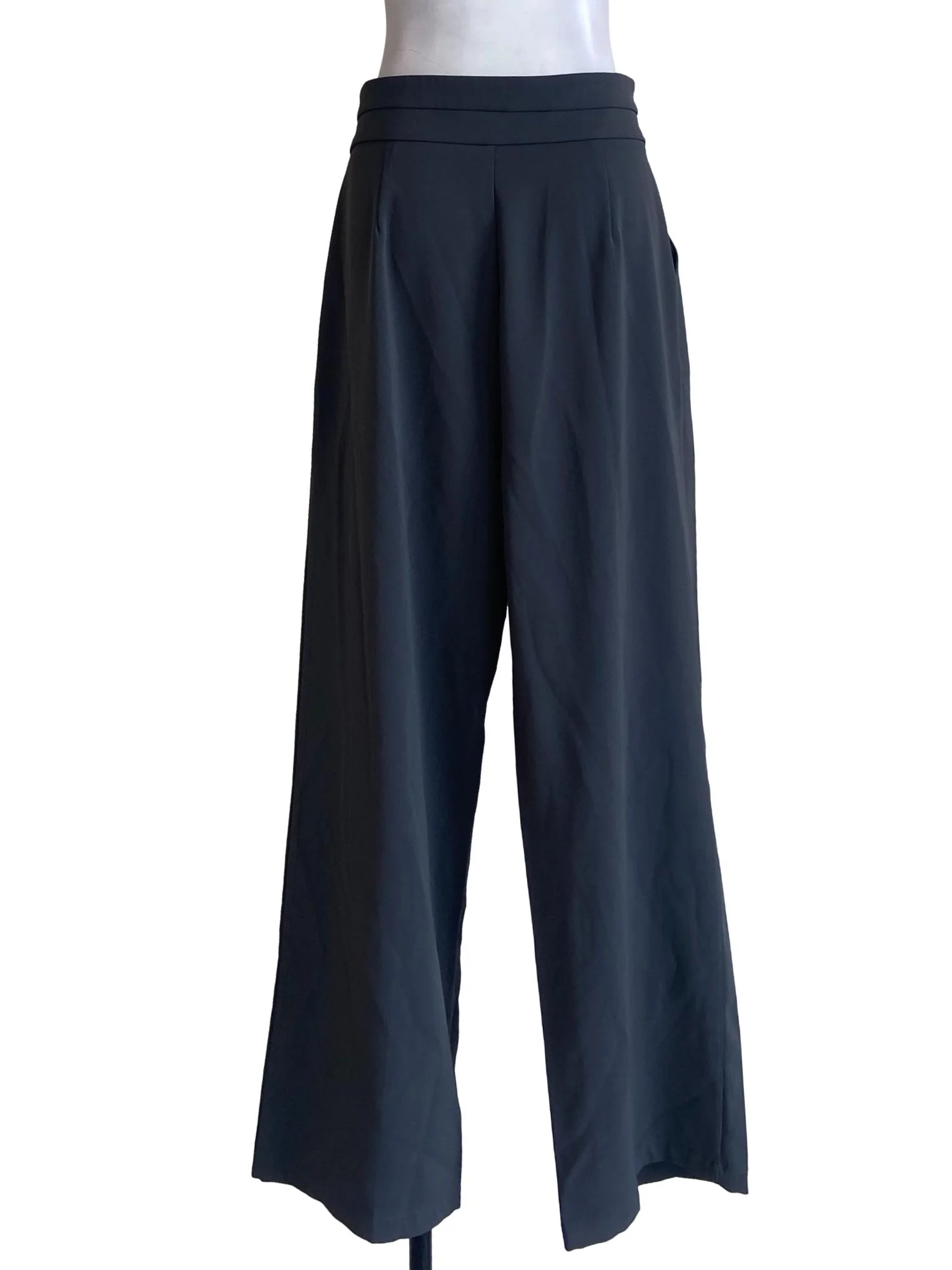Grey Twill High Waist Straight Pants - Image 2
