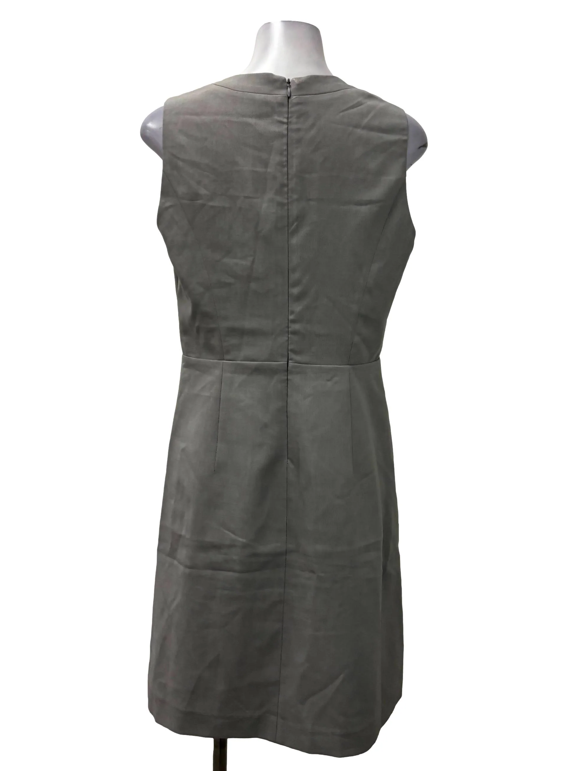 Grey V-Neck Mini Sheath Dress - Image 2