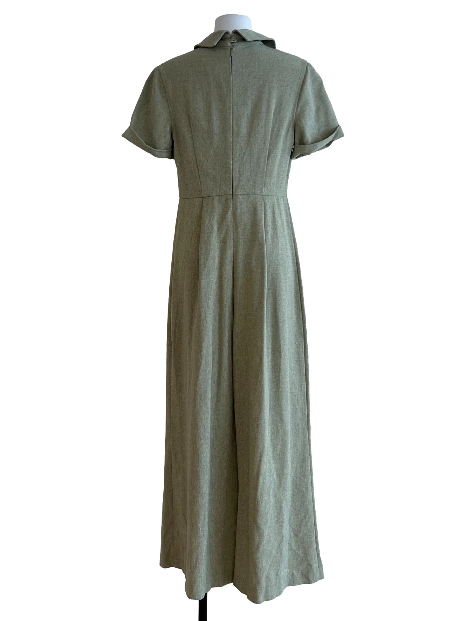 Olive Green Collared Jumpsuit - Image 2