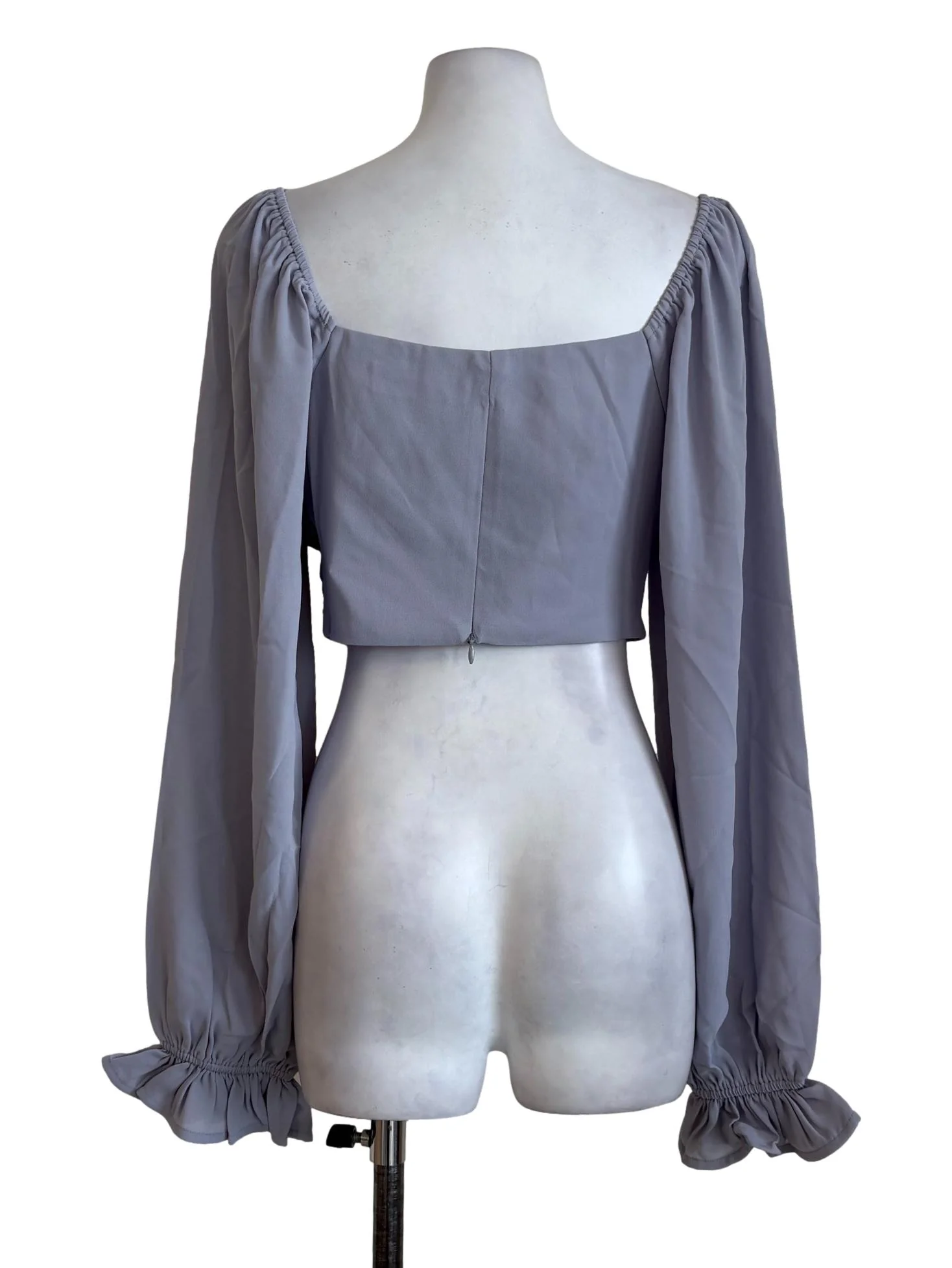 Heather Pleated Cropped Top - Image 2