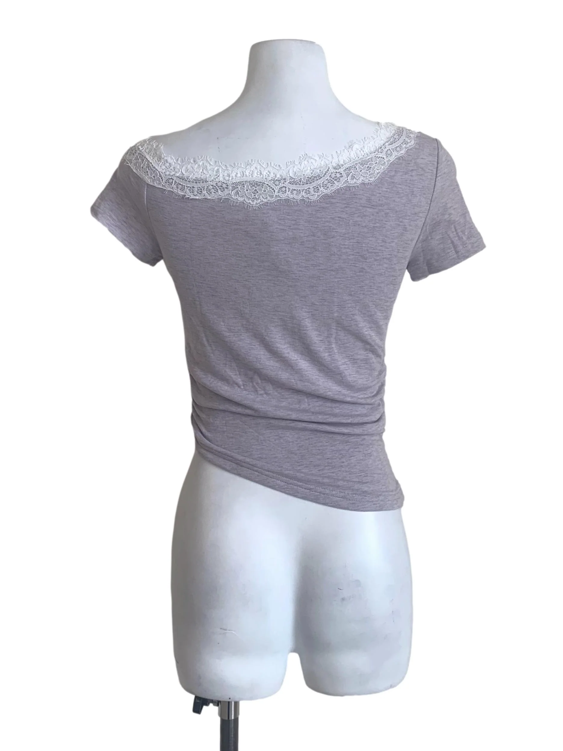 Heather Purple Asymmetric Neck Top - Image 2