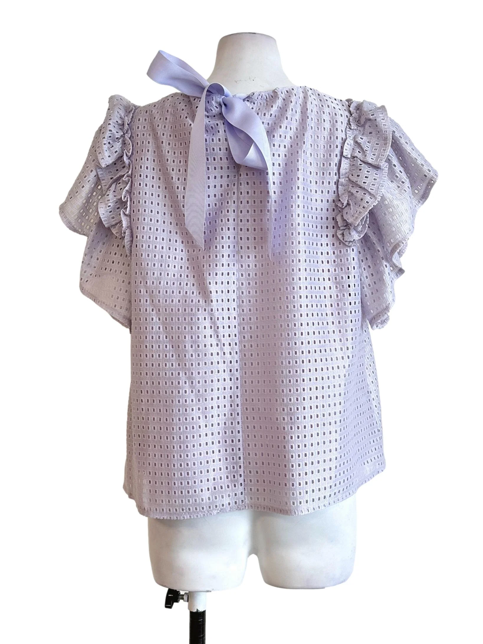 Heather Purple Embroidery Pattern Top LB - Image 2