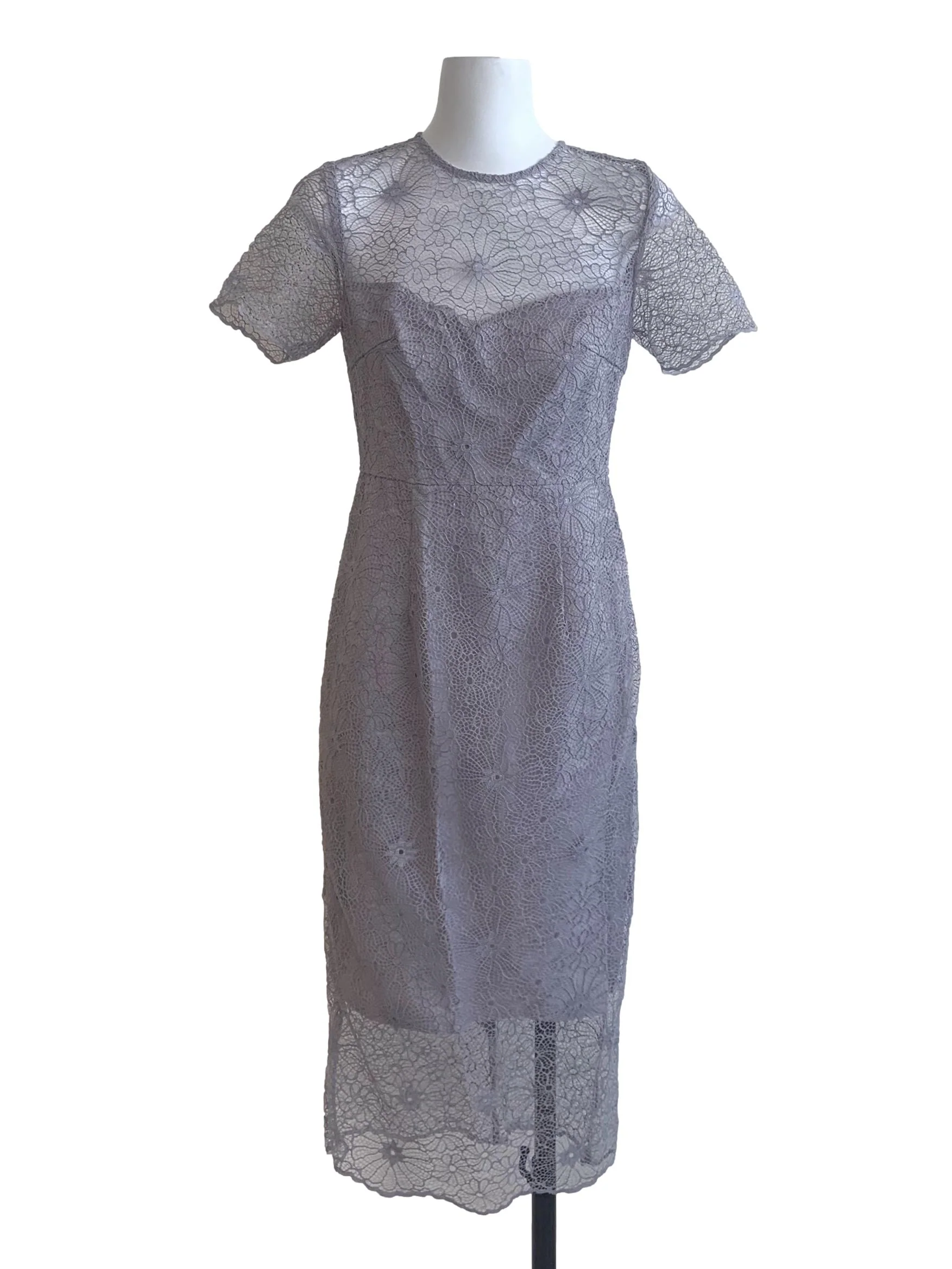 Heather Purple Laced Pattern Dress LB