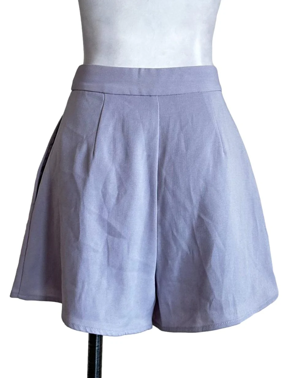 Heather Purple Plain Shorts - Image 2