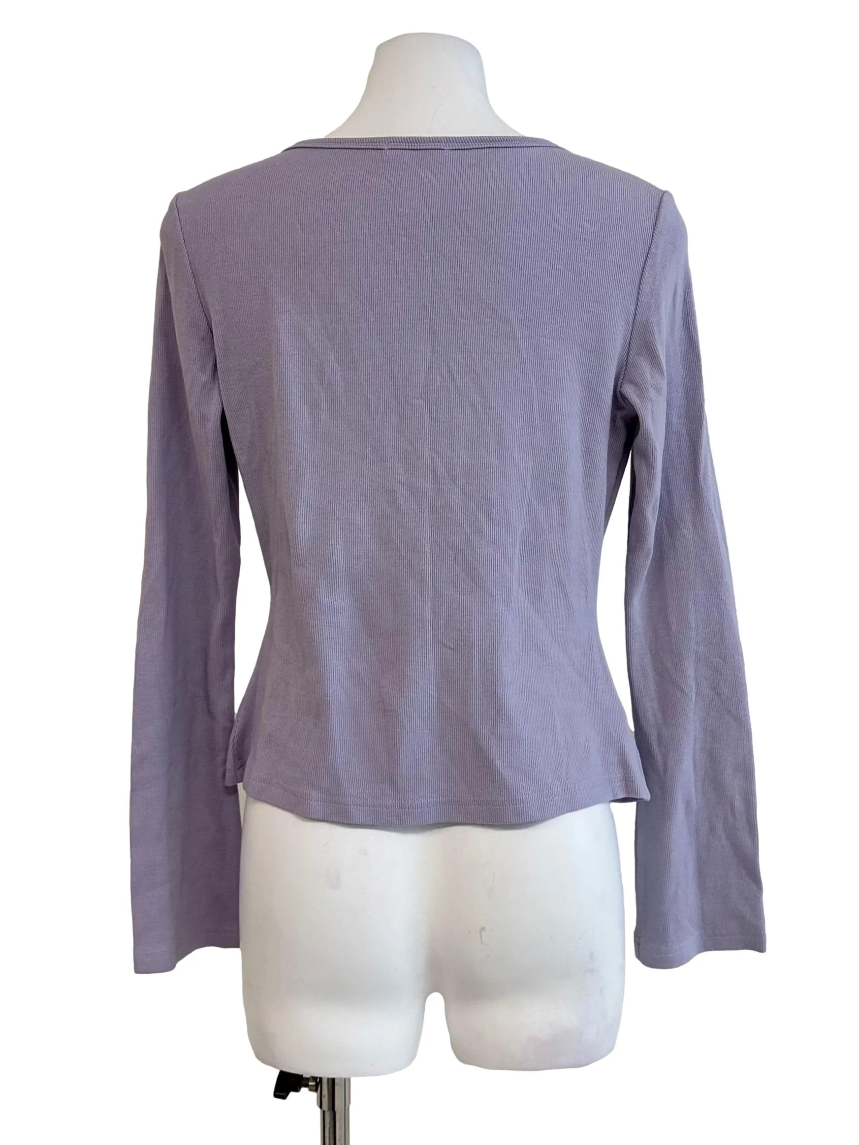Heather Purple Textured Cardigan - Image 2