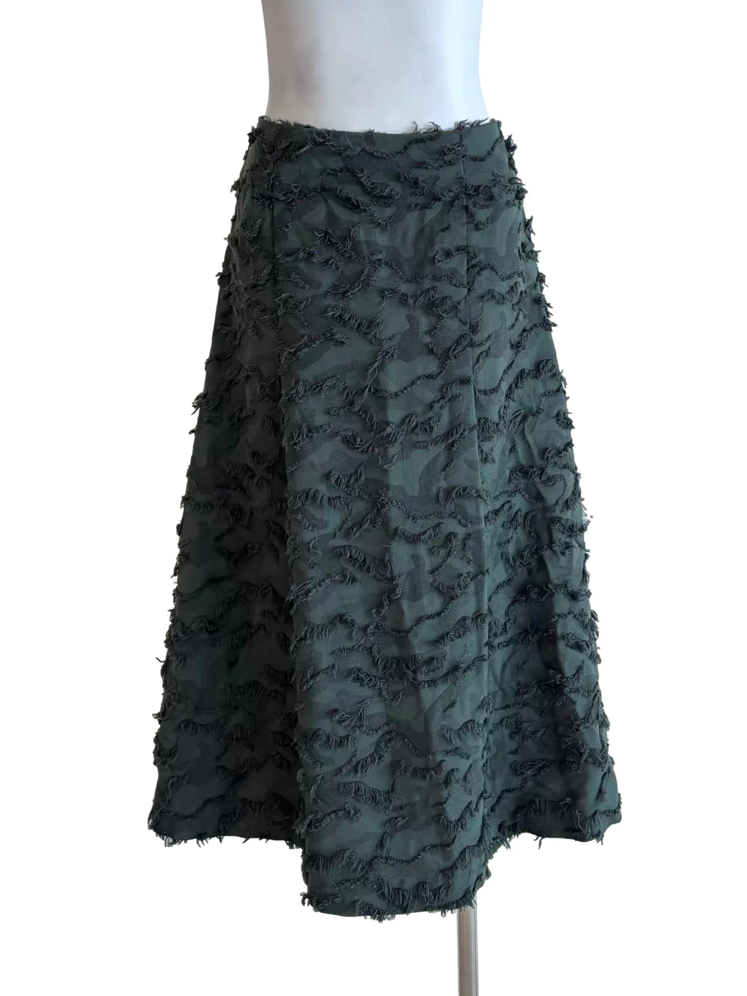 Hunter Green Textured Fuzzy Skirt