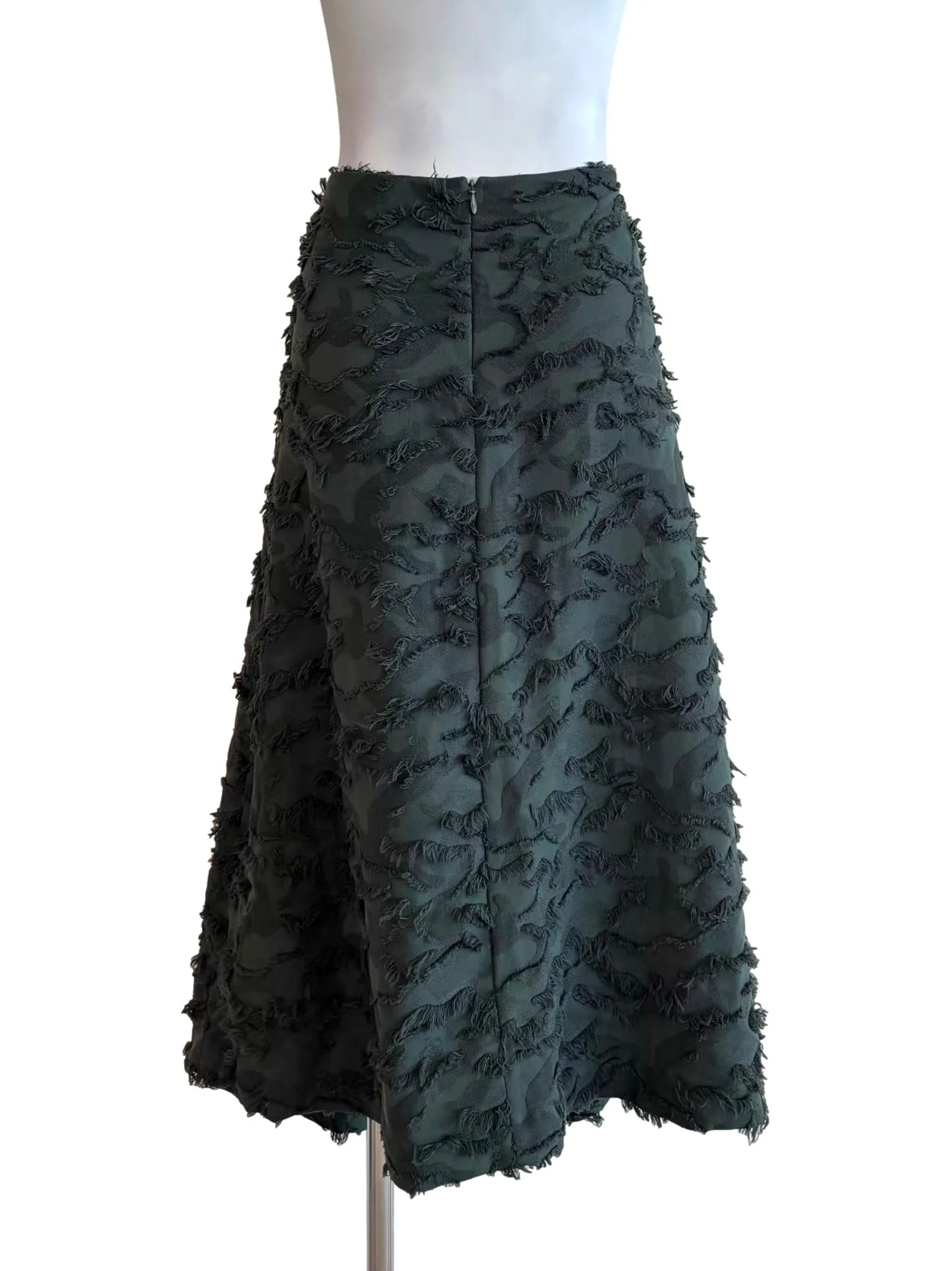 Hunter Green Textured Fuzzy Skirt - Image 2
