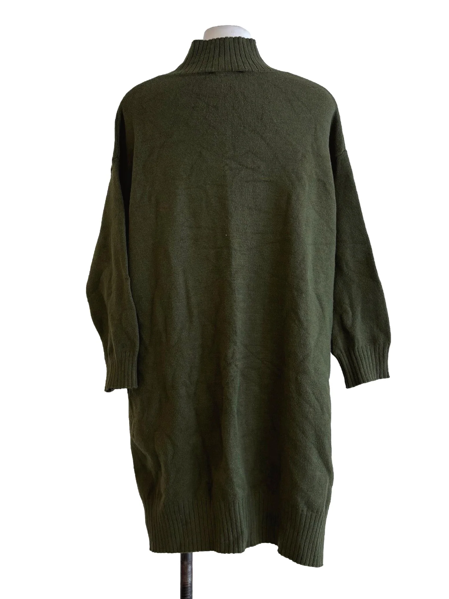Hunter Green Turtleneck Long Knit Sweater LB - Image 2
