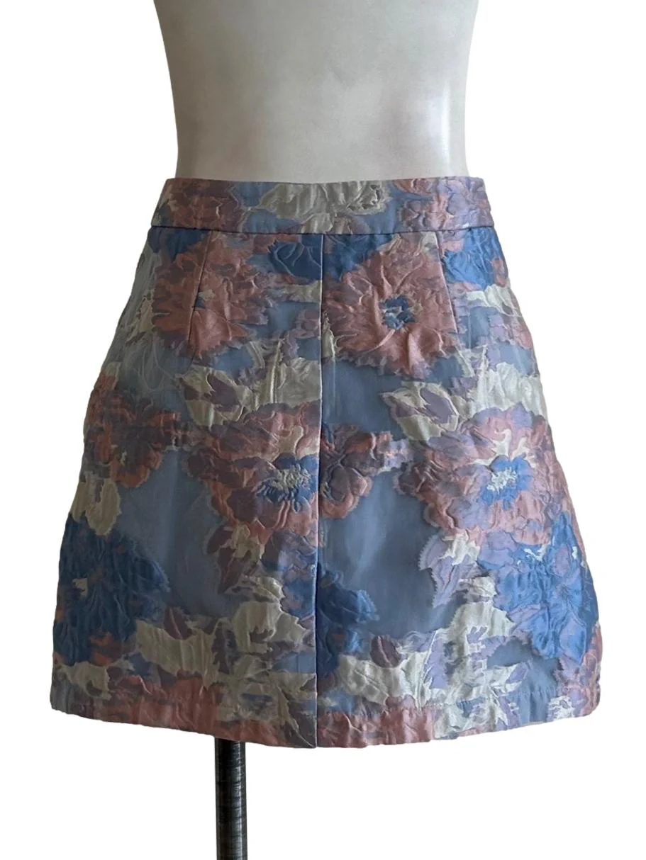 Ice Blue And Floral Tulip Skirt - Image 2