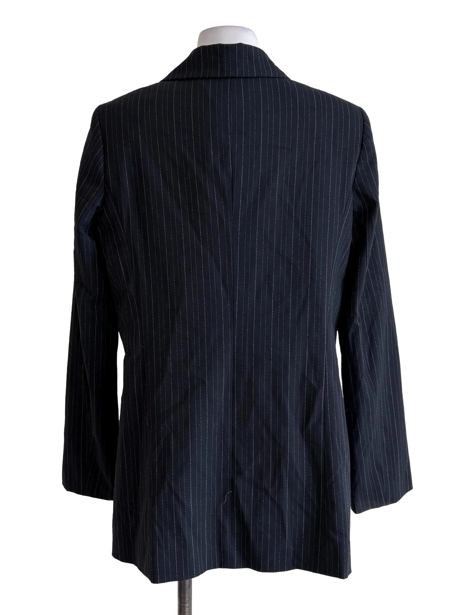 Indigo Blue Stripes Double Breasted Blazer - Image 2