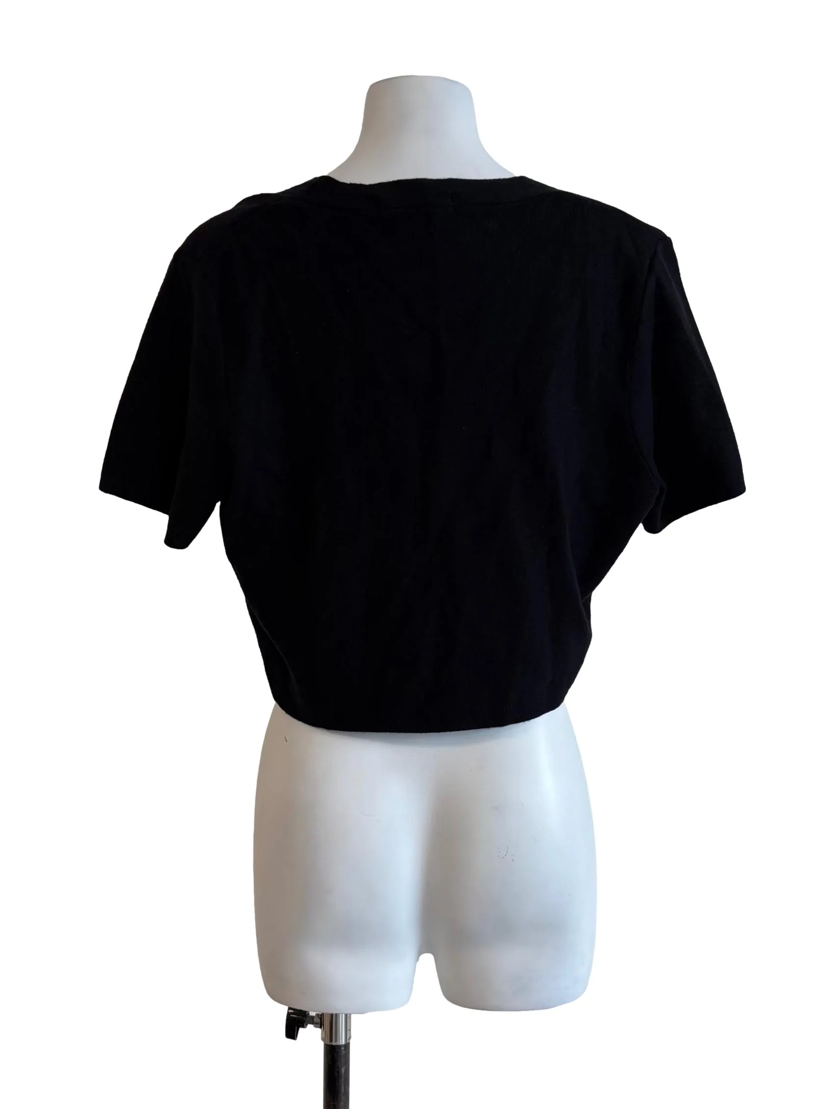 Ink Black Cropped Knit Top - Image 2
