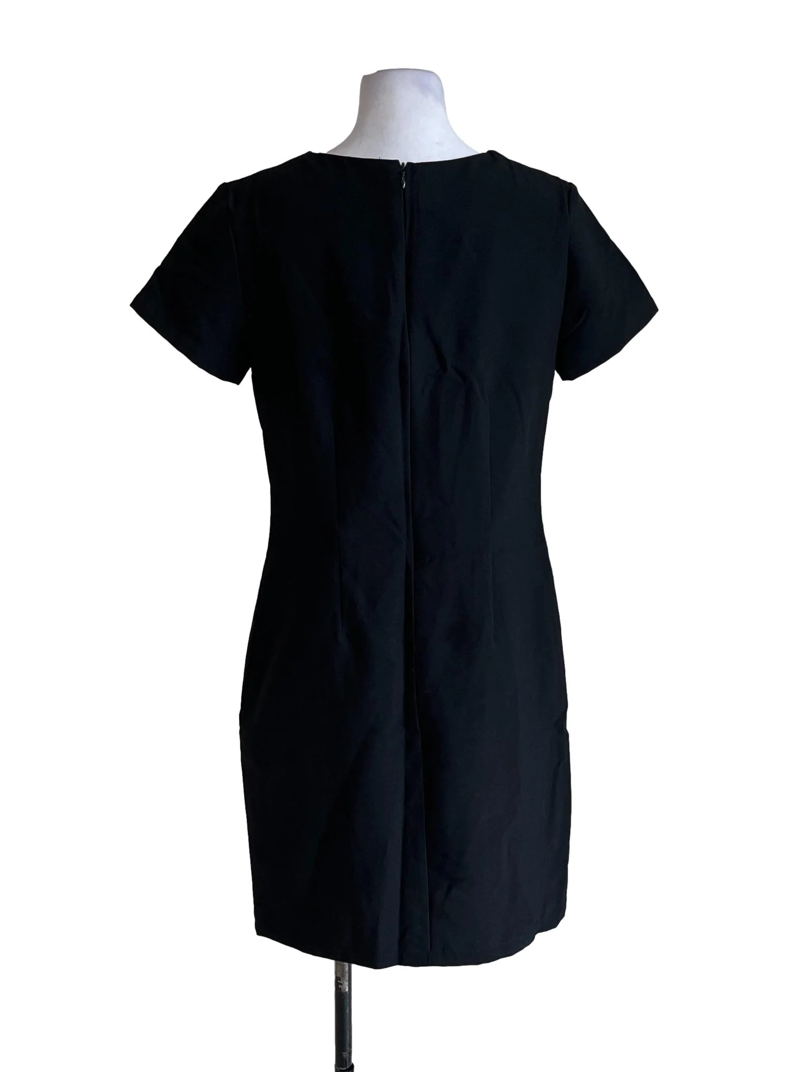 Ink Black Short Sleeve A-Line Dress - Image 2