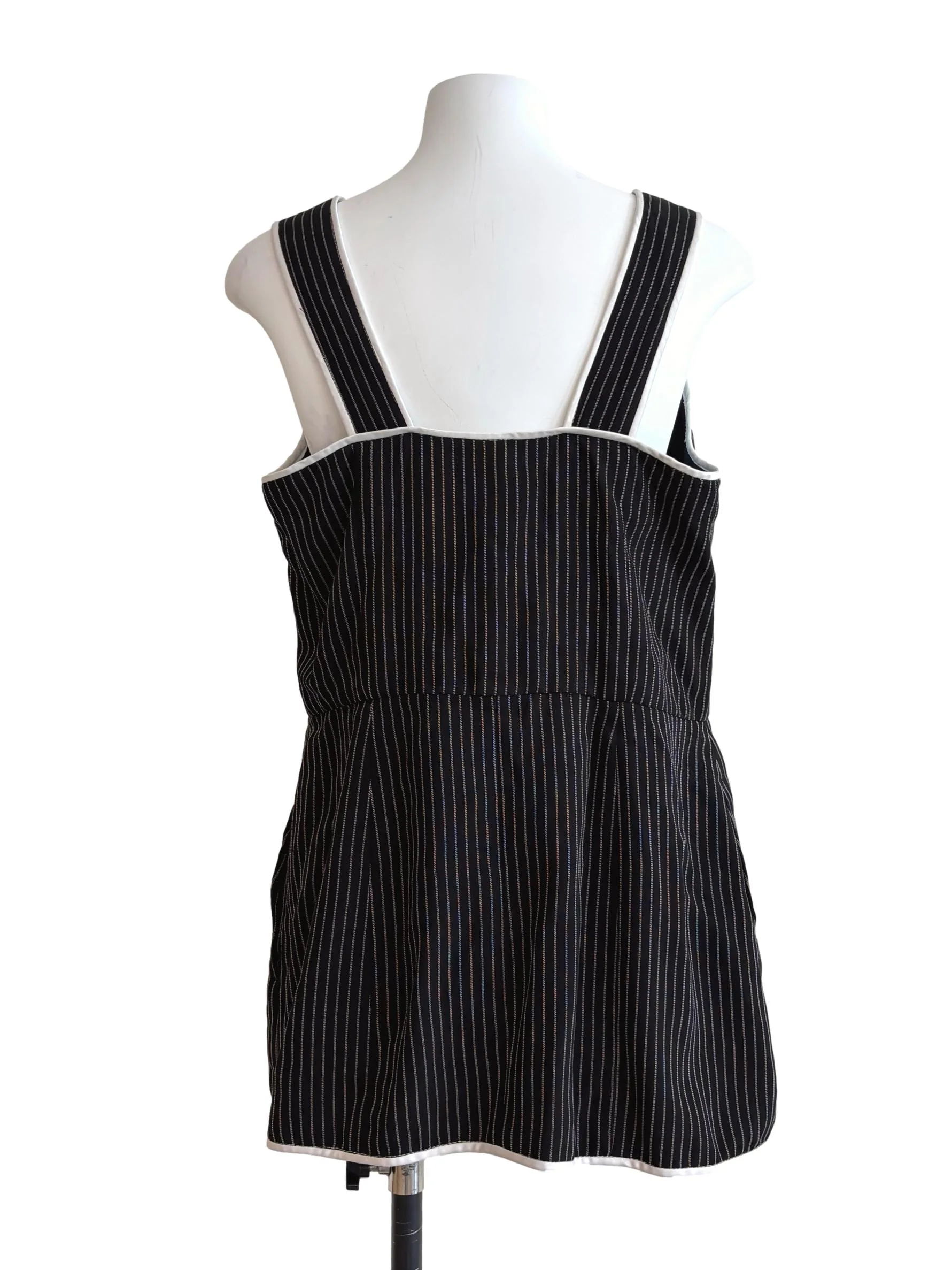 Ink Black Striped Formal Top - Image 2