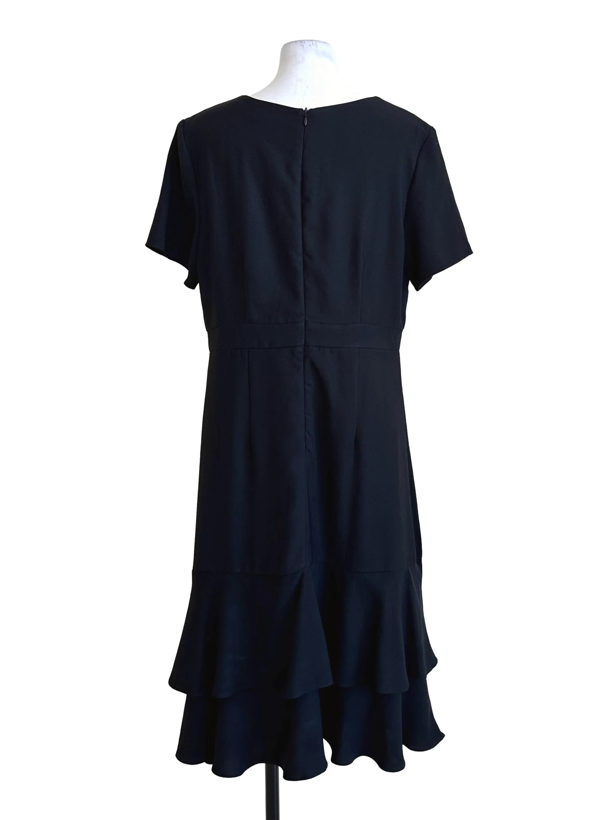 Ink Black V Neckline Midi Dress - Image 2