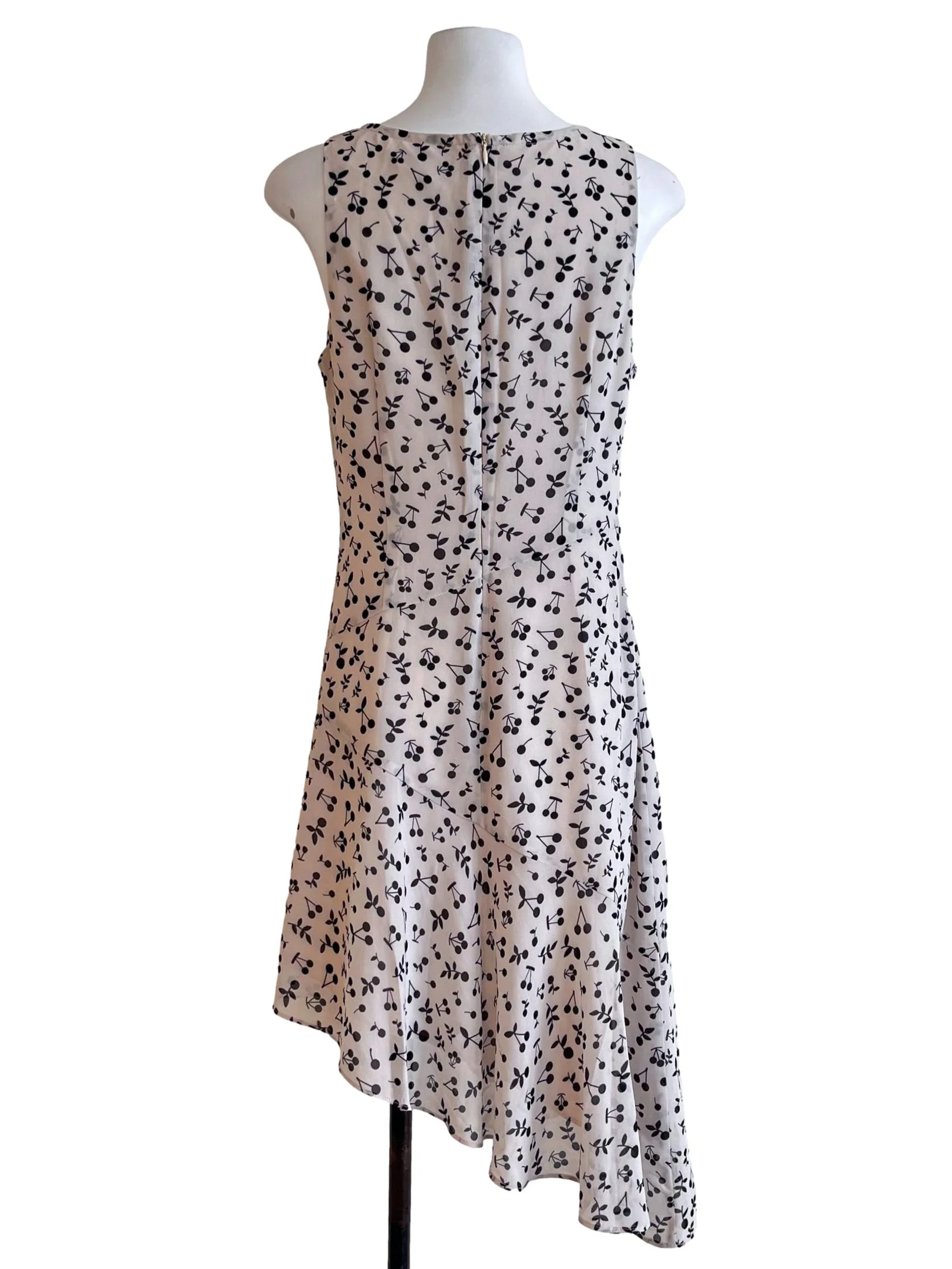 Ivory Beige Cherry Blossom Print Empire Dress - Image 2