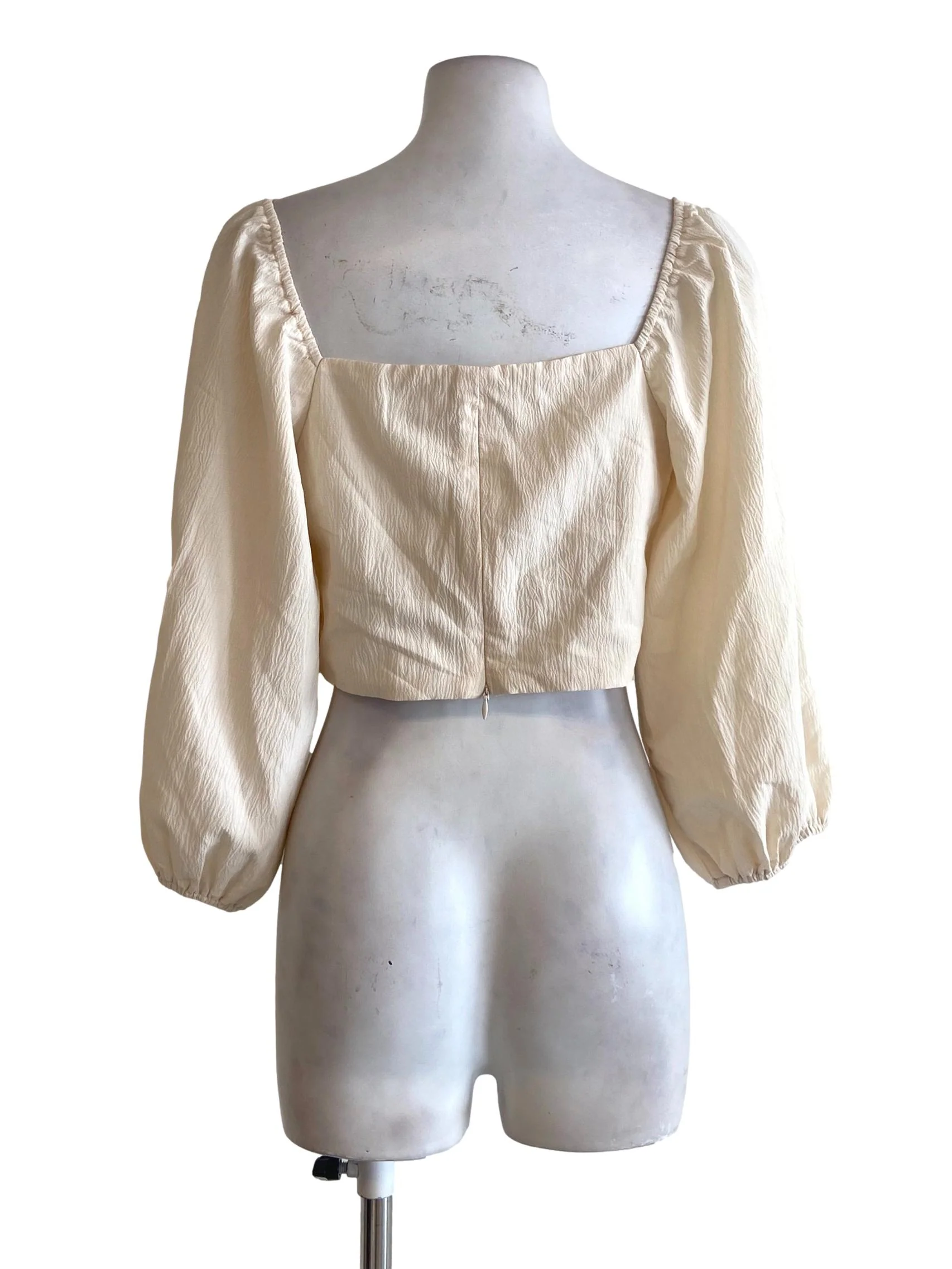 Ivory Square Neck Crop Top - Image 2