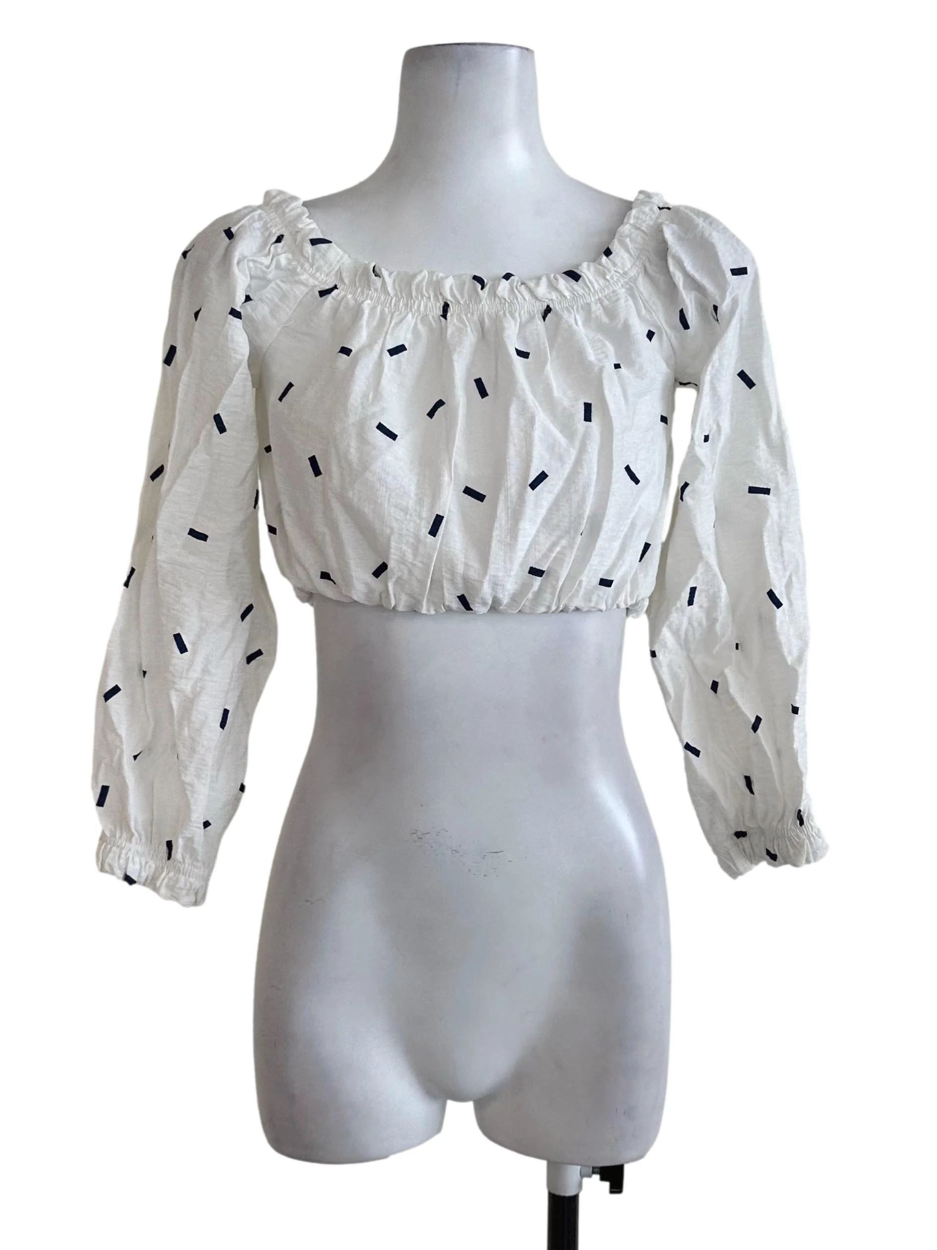 Ivory White Abstract Top