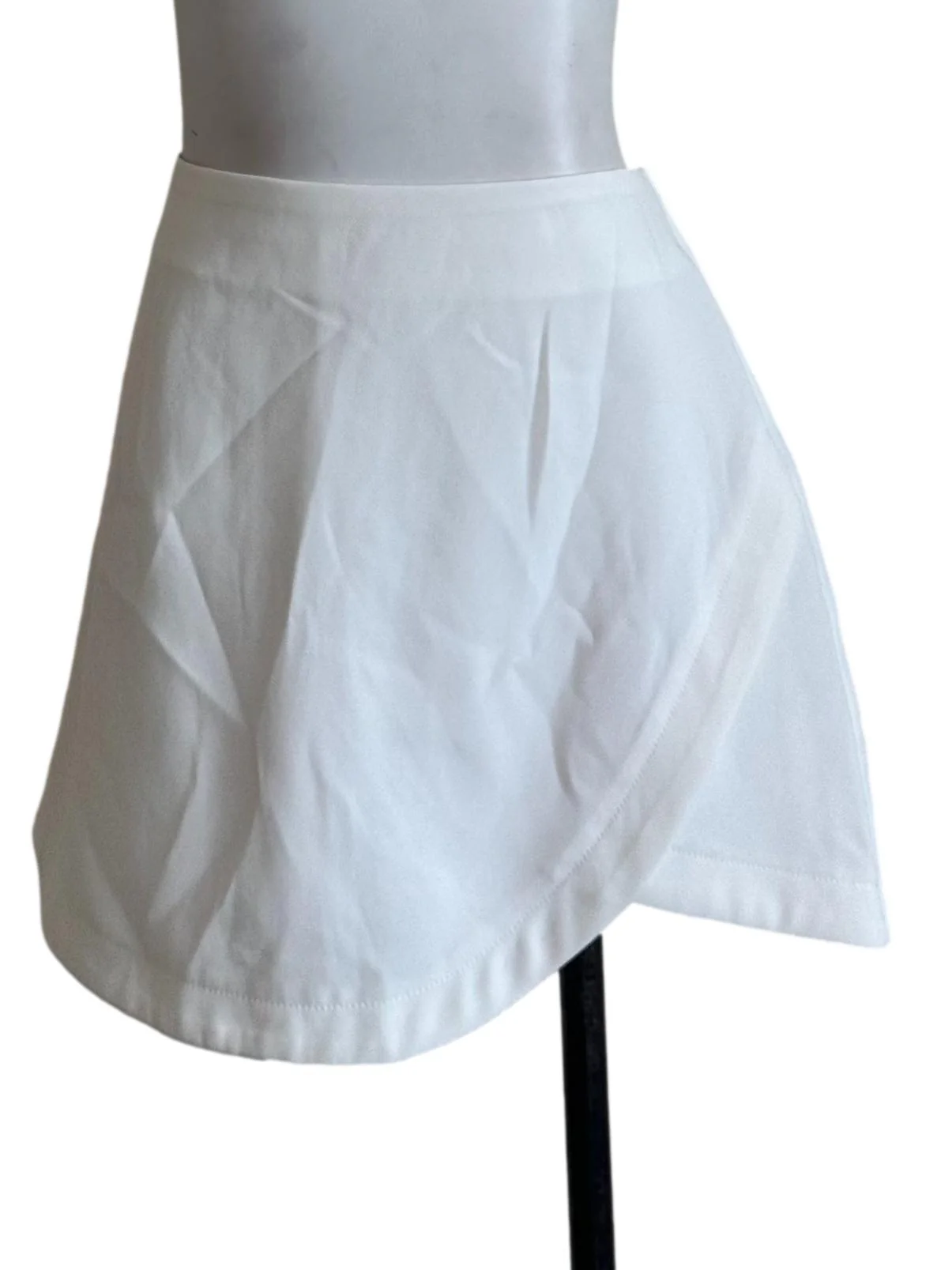 Ivory White Asymmetric Mini Skorts