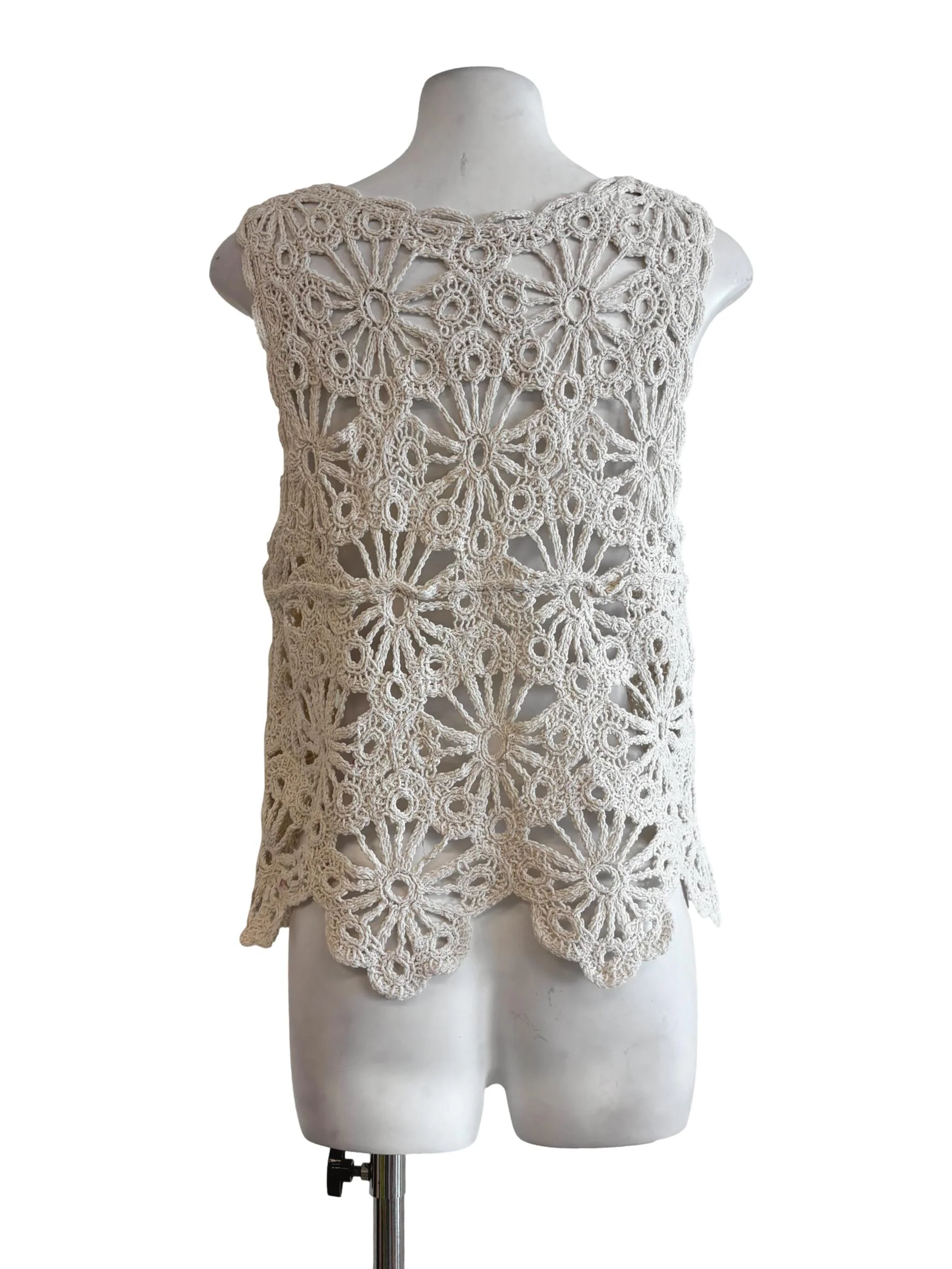 Ivory White Patterned Knit Top - Image 2