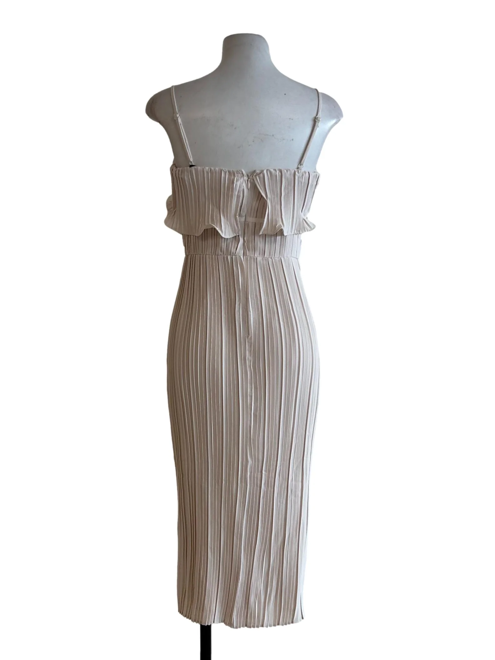 Ivory White Pleated Peplum Dress - Image 2