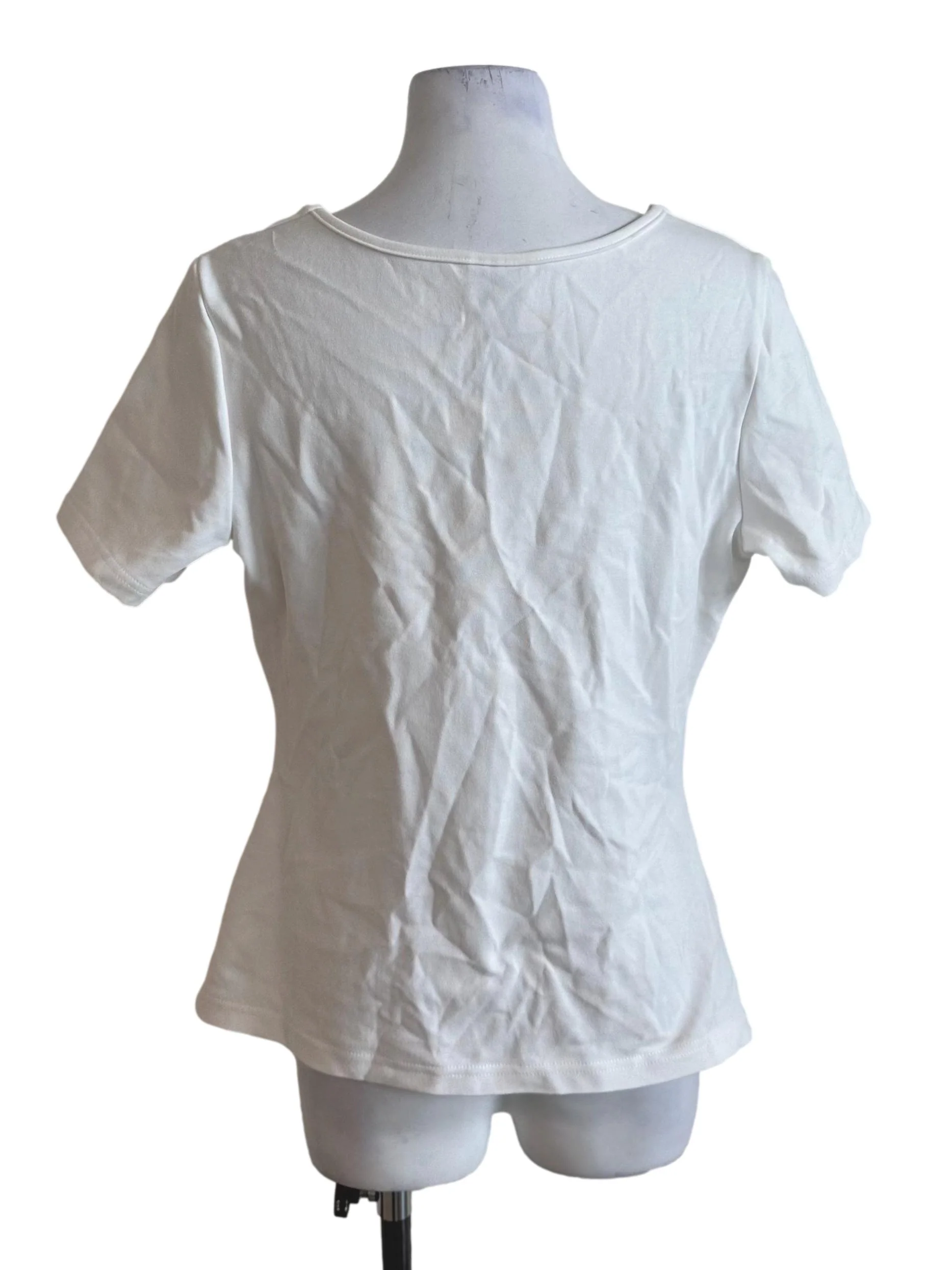 Ivory White Pleated Square Neck Top - Image 2