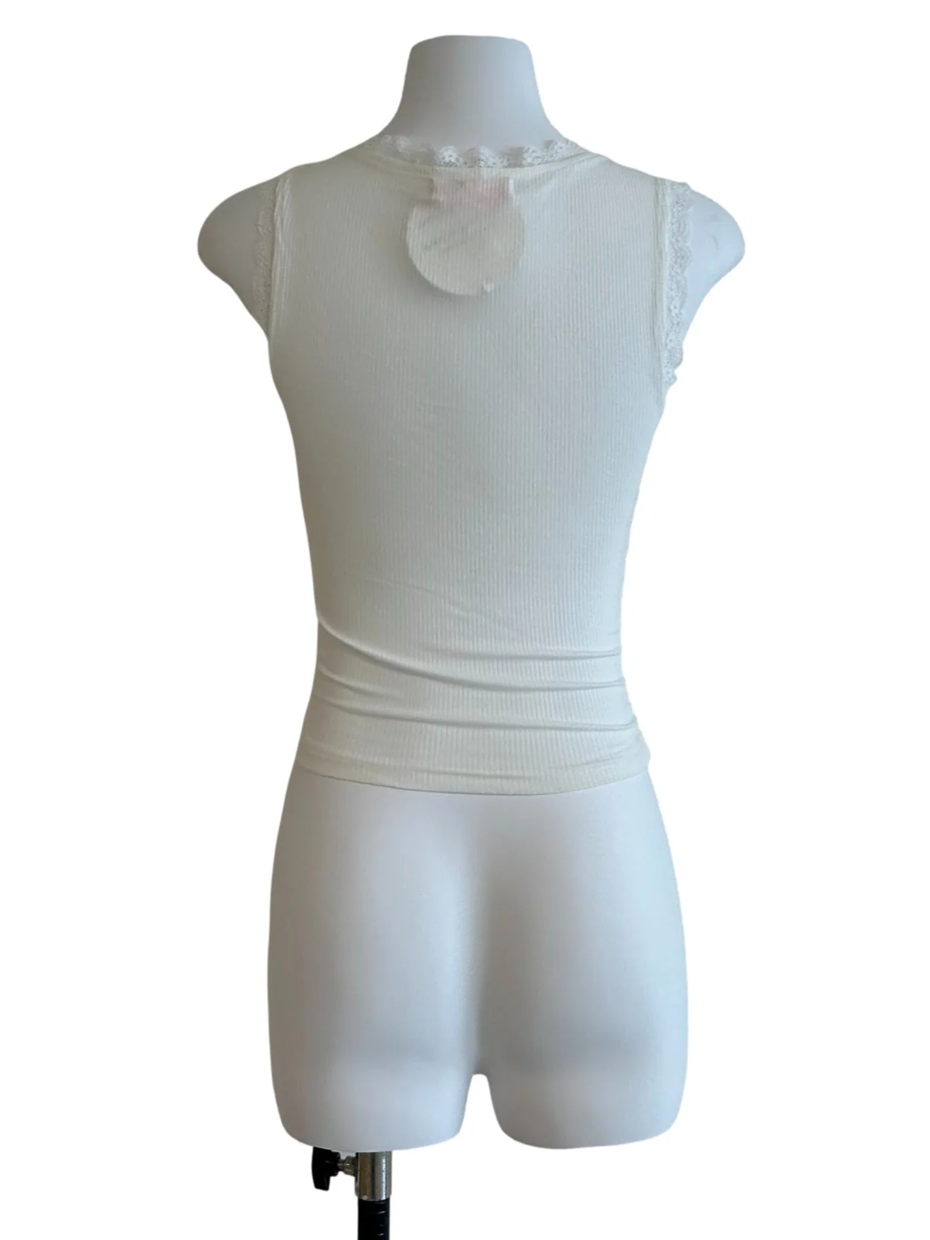 Ivory White Ribbed Top - Image 2