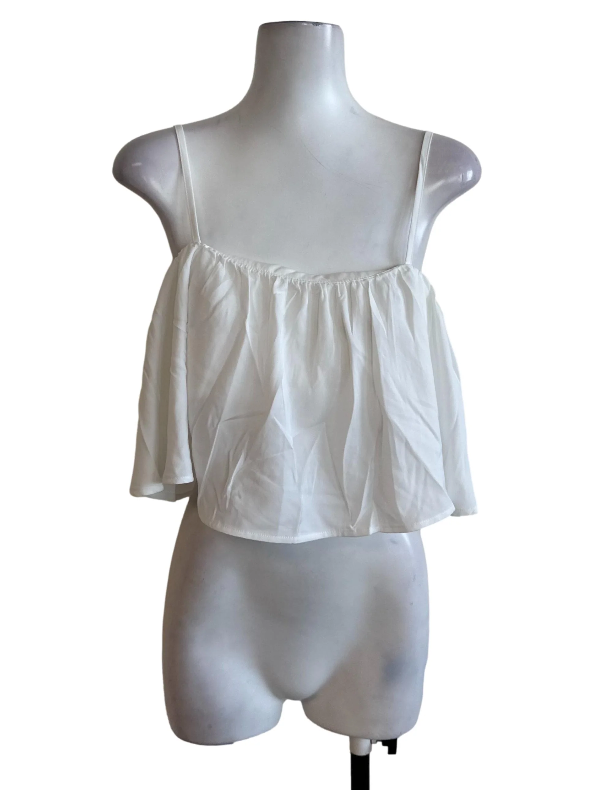 Ivory White Spaghetti Strap Babydoll Top