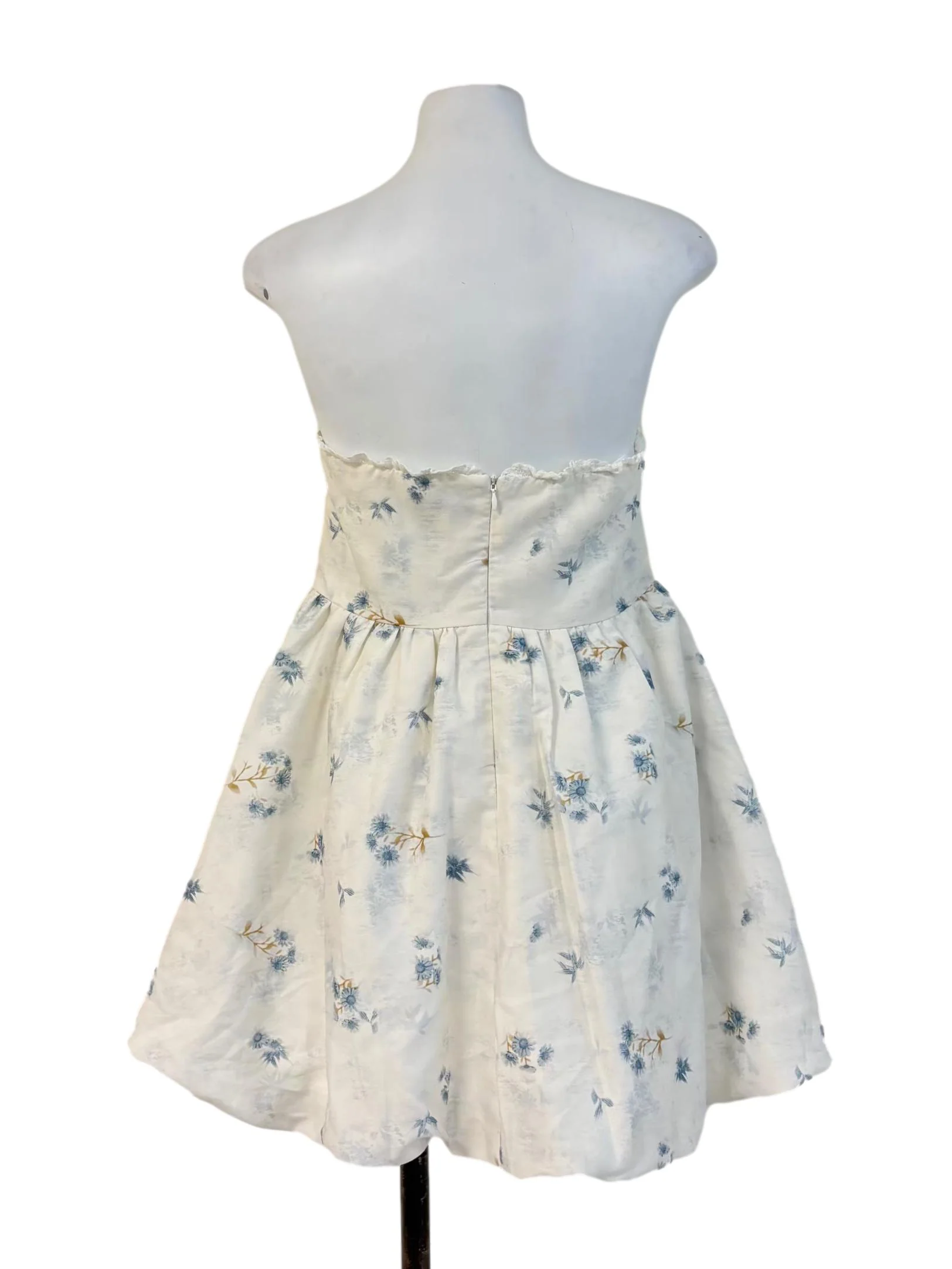 Ivory White Strapless Mini Dress - Image 2